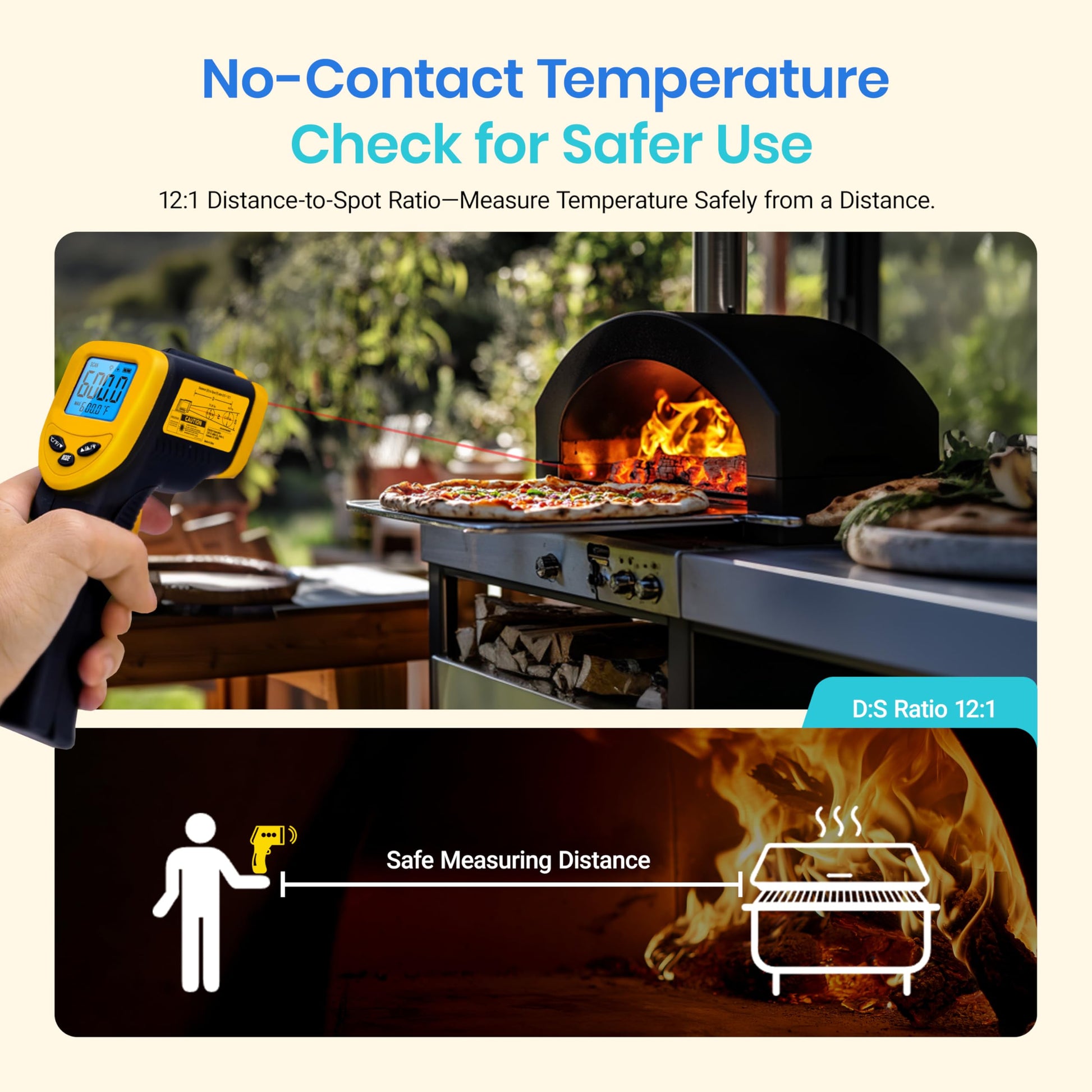 Etekcity Infrared Thermometer Laser Temperature Gun 774, Meat Food Candy Oven Thermometer for Griddle Accessories, Heat Gun for Cooking Refrigerator Tools, Yellow - Medaid International
