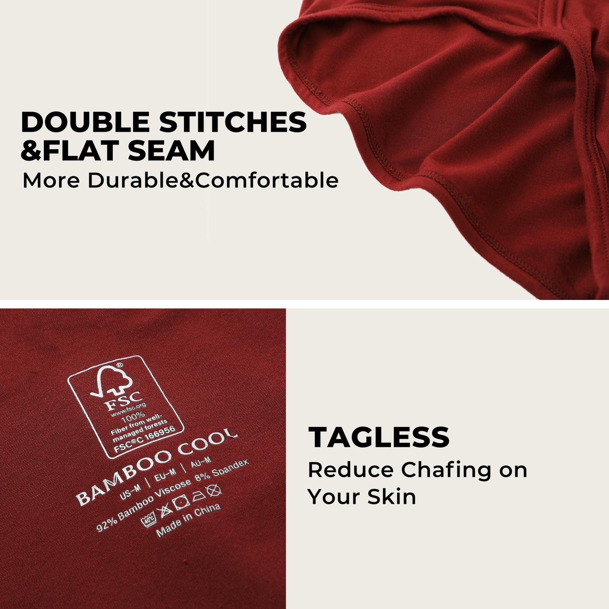 BAMBOO COOL Mens Breathable Soft Underwear Open-fly Classic Briefs, Tag-free, 6 Pack - Medaid International