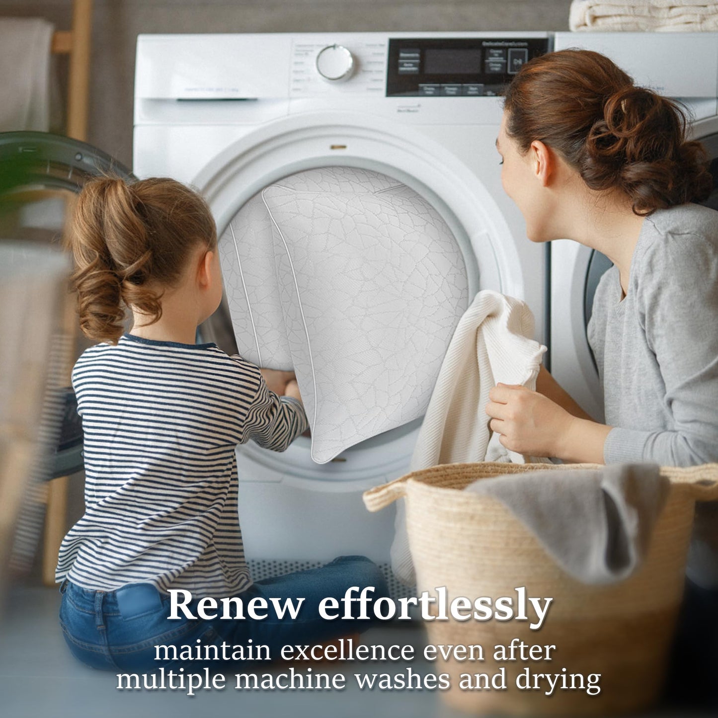 COZSINOOR Bed Pillows Queen Size - Cooling Premium Down Alternative Pillows Set of 2 for Side, Back, and Stomach Sleepers Hotel Quality Fluffy Soft Microfiber Fill Breathable Skin-Friendly - Medaid International