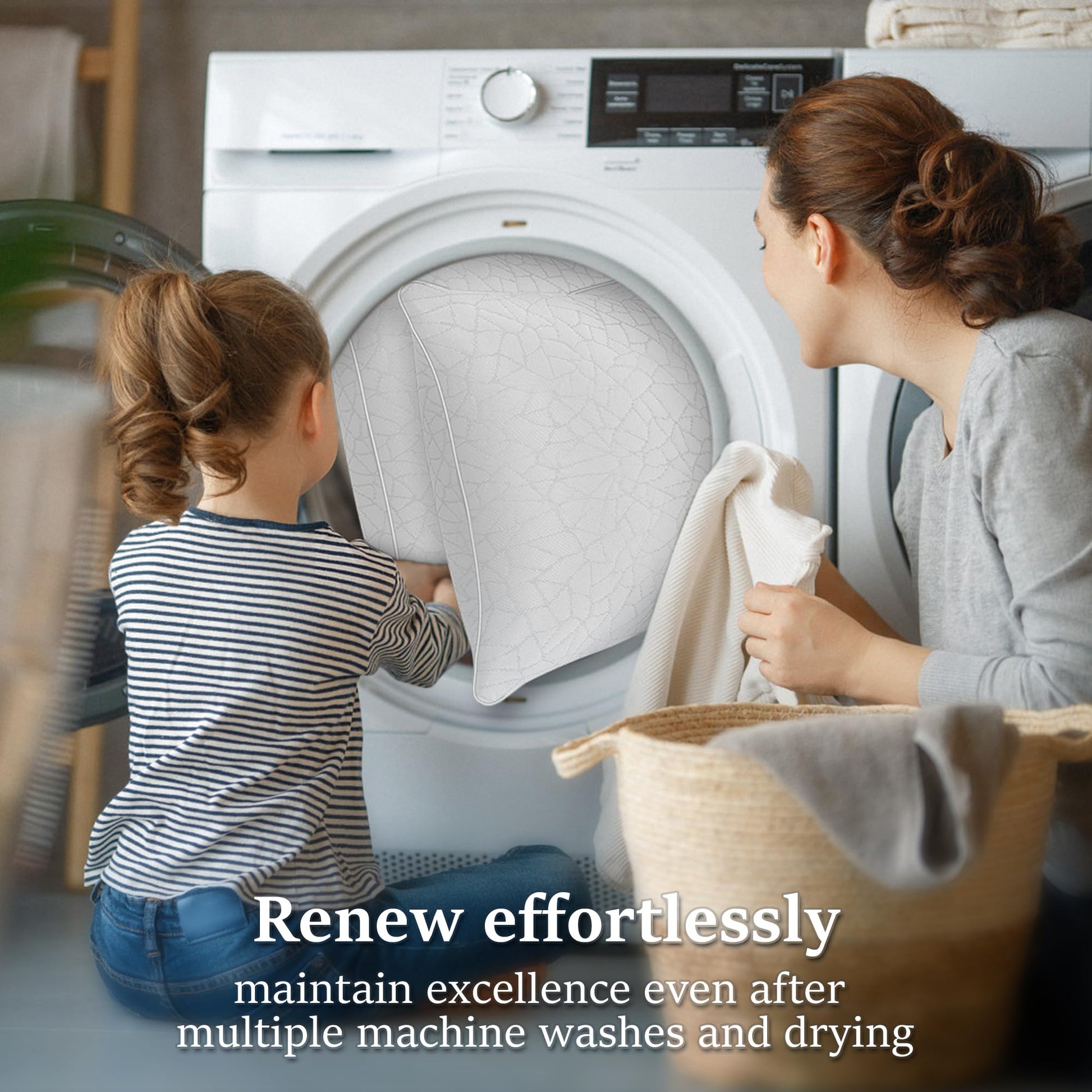 COZSINOOR Bed Pillows Queen Size - Cooling Premium Down Alternative Pillows Set of 2 for Side, Back, and Stomach Sleepers Hotel Quality Fluffy Soft Microfiber Fill Breathable Skin-Friendly - Medaid International