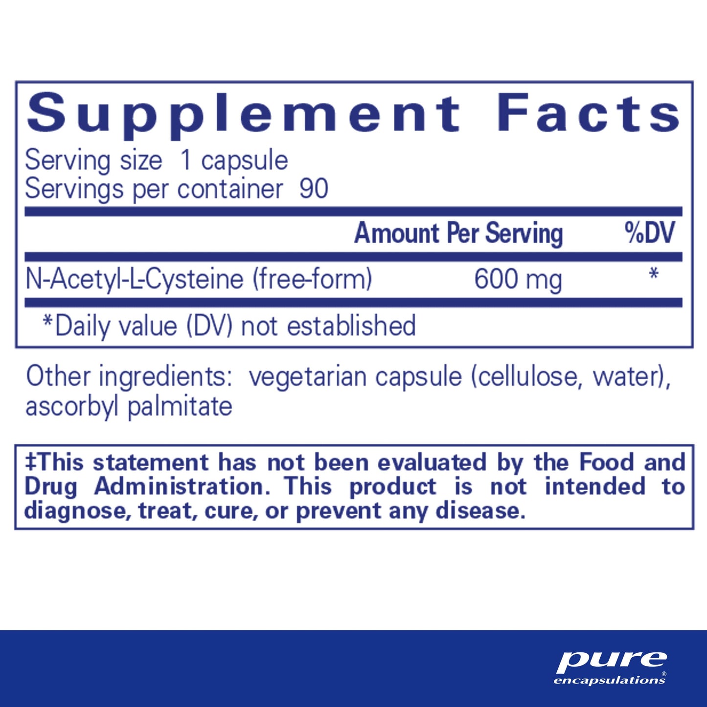 Pure Encapsulations NAC 600 mg - N-Acetyl Cysteine NAC Supplement for Lung Health & Immune Support, Liver Support & Antioxidants* - with Freeform N-Acetyl-L-Cysteine - 90 Capsules - Medaid International