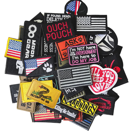 Harsgs 20 Pieces Random Tactical Morale Patch Bundle, Full Embroidery Loop and Hook Patches Set for Caps, Bags, Backpacks, Vest, Military Uniforms,Tactical Gears Etc - Medaid International