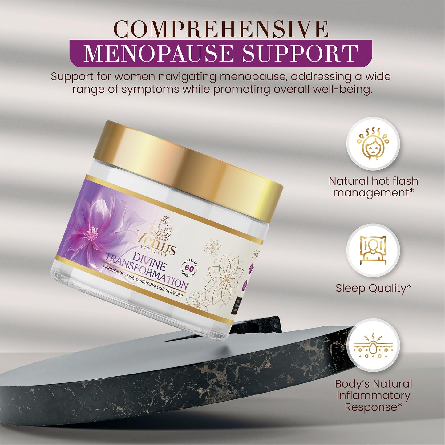 Black Cohosh for Menopause Hot Flashes – Maca Root & Holy Basil Supplement for Hormone Balance – Chasteberry, Rhodiola, Valerian Root, Saw Palmetto, and Red Clover for Natural Menopause Relief - Medaid International