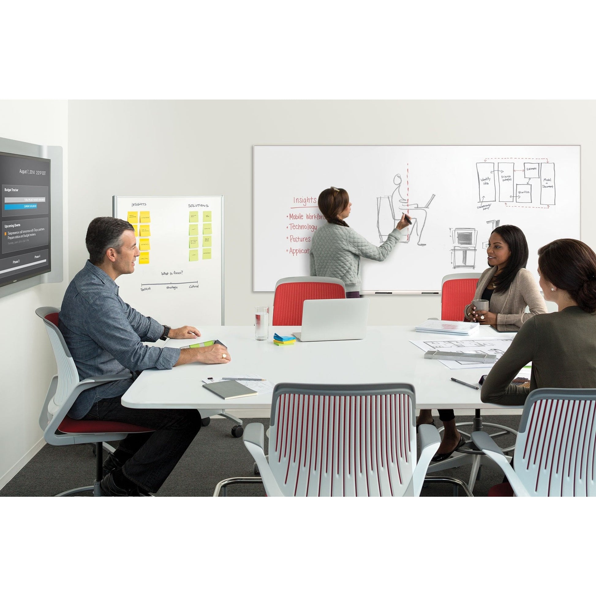 Steelcase Cobi Office Chair: Arms with Soft Arm Caps, White Frame, and Graphite Fabric with Standard Carpet Casters - Medaid International