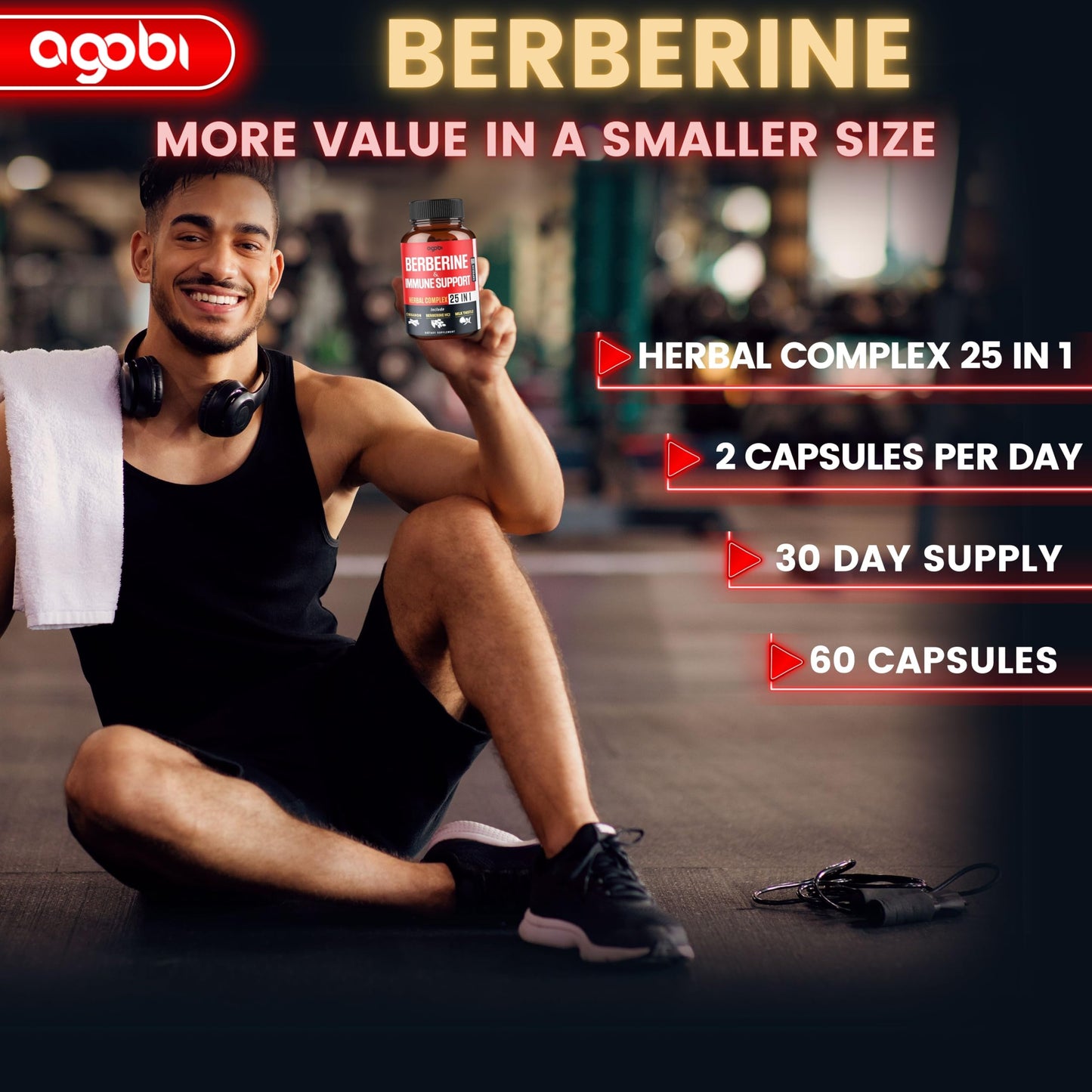 Premium Berberine Supplement with Ceylon, Ashwagandha, Turmeric, Milk Thistle, Elderberry & Black Pepper - Supports Immune System, Cardiovascular & Gastrointestinal - 60 Capsules - Medaid International