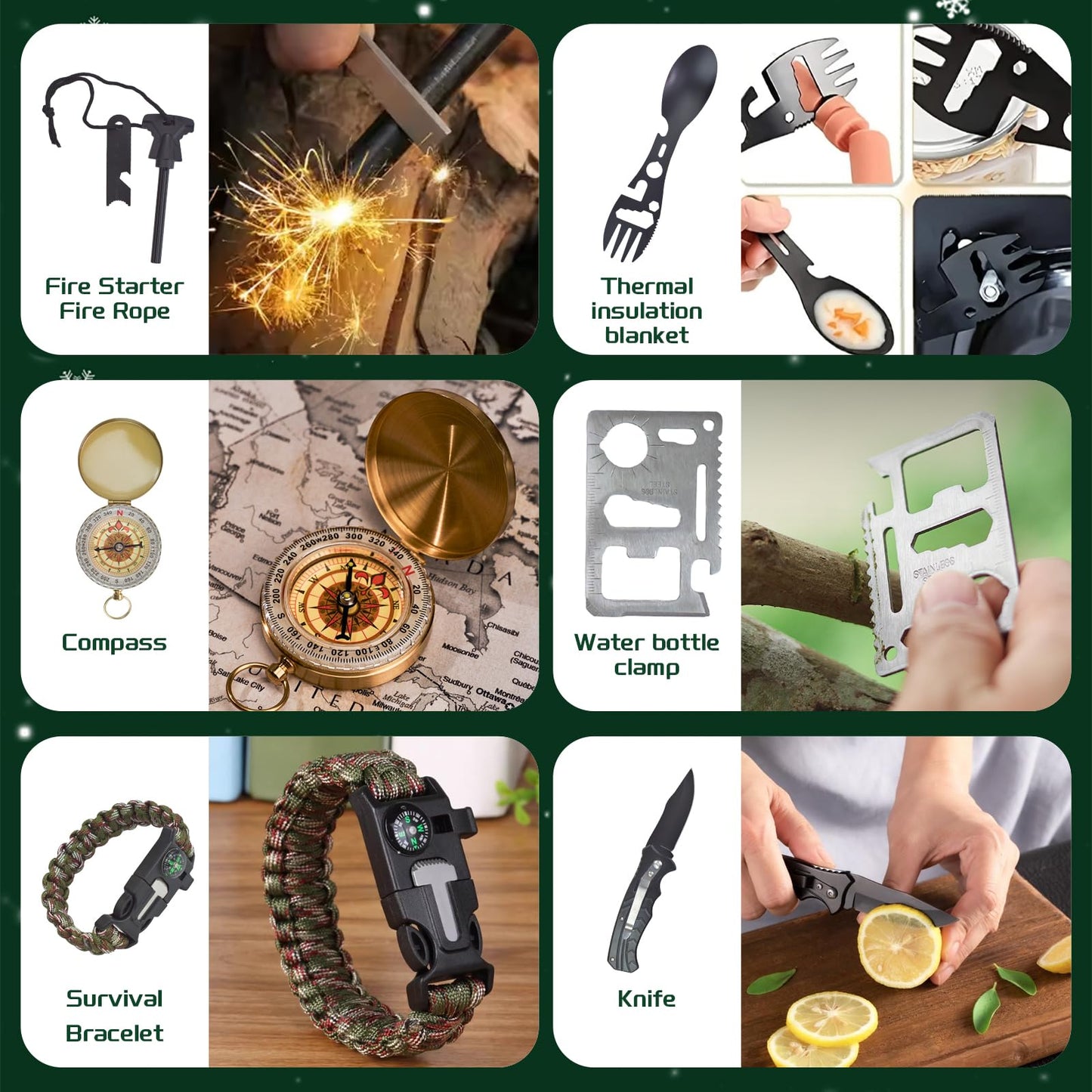 Survival Kit Advent Calendar - 24 Days Christmas Countdown Calendar Emergency Survival Gears Gift for Men Teen Adult, 2025 Xmas Cool Gadgets for Outdoor Camping Fishing Hunting Adventure - Medaid International