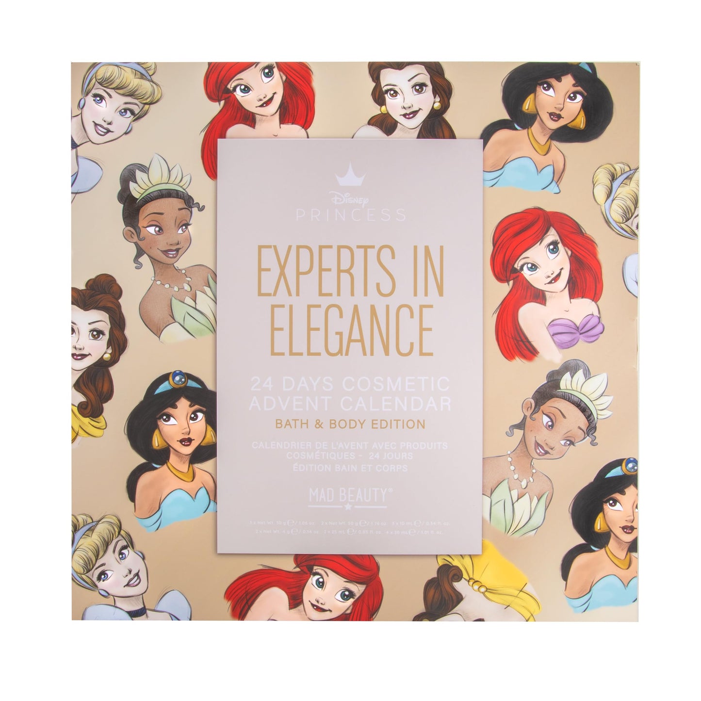 Mad Beauty Disney Princess 24-Day Christmas Advent Calendar | Includes Face Masks, Skincare, Bath, and Beauty Products | Cruelty-Free Cosmetics | Gifts for Women, Adults, and Kids - Medaid International