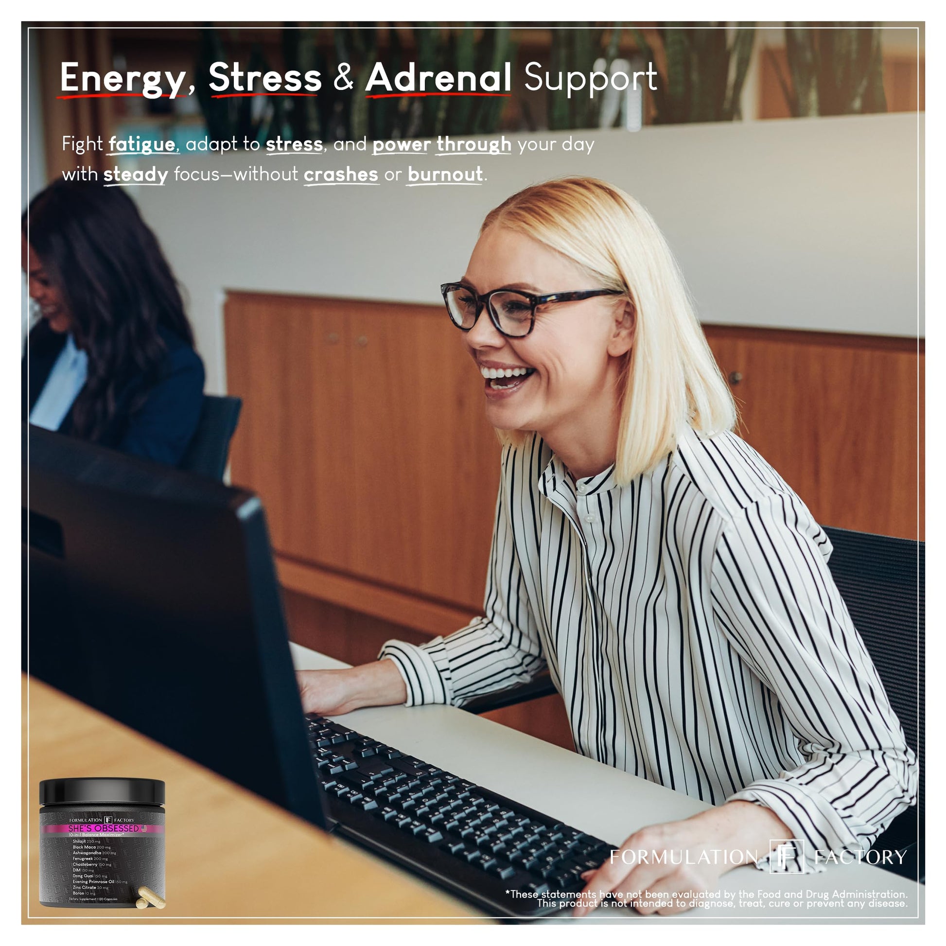 Formulation Factory She's Obsessed: 10-in-1 Hormone Balance Maximizer with Shilajit, Maca, Ashwagandha, DIM, Dong Quai, Zinc & More for Vitality & Balance – 120 Capsules 2 Months - Medaid International