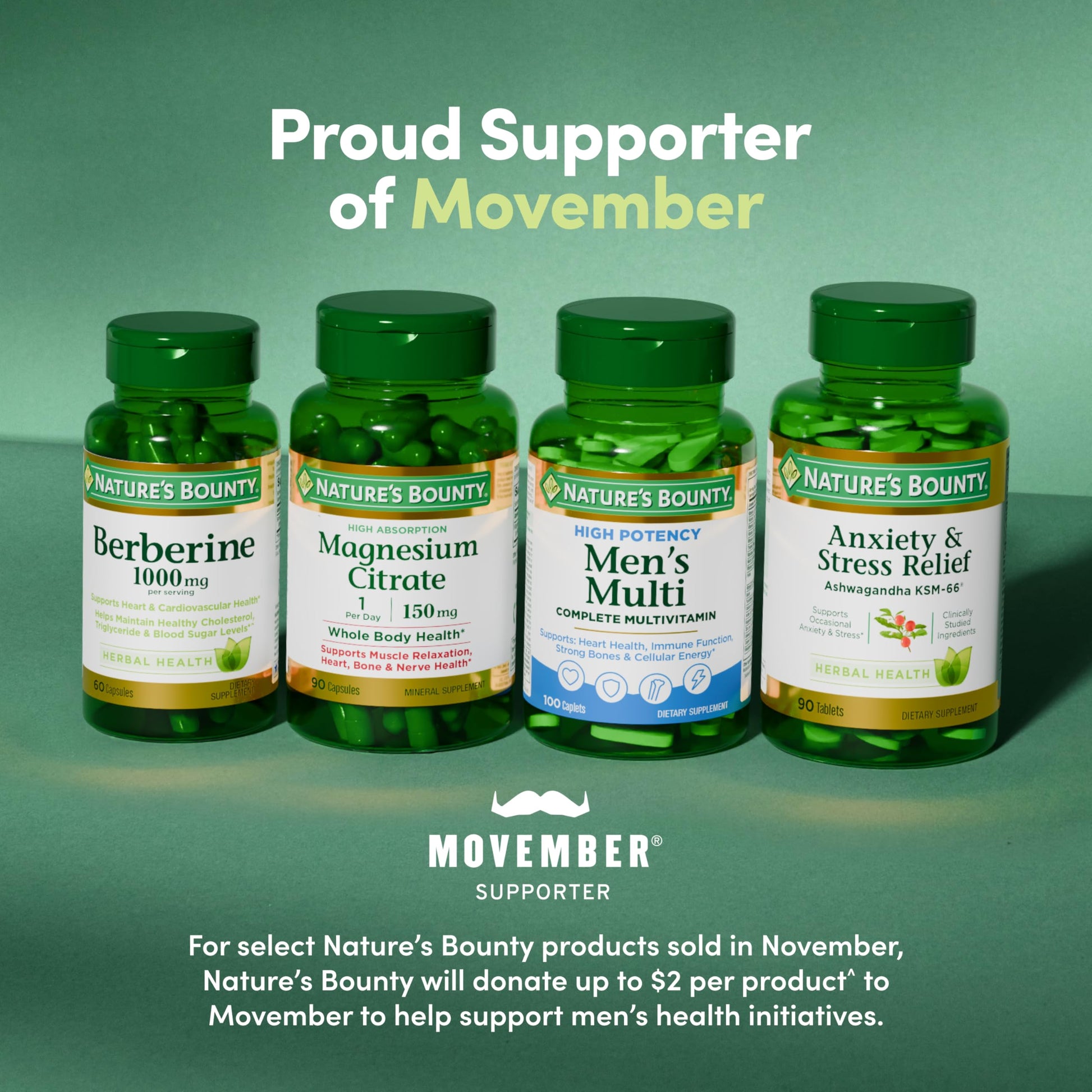 Nature’s Bounty Berberine 1000mg Capsules, Supports Heart Health, Cholesterol & Blood Sugar Levels in a Normal Range, Non-GMO Supplement, 60 Count - Medaid International