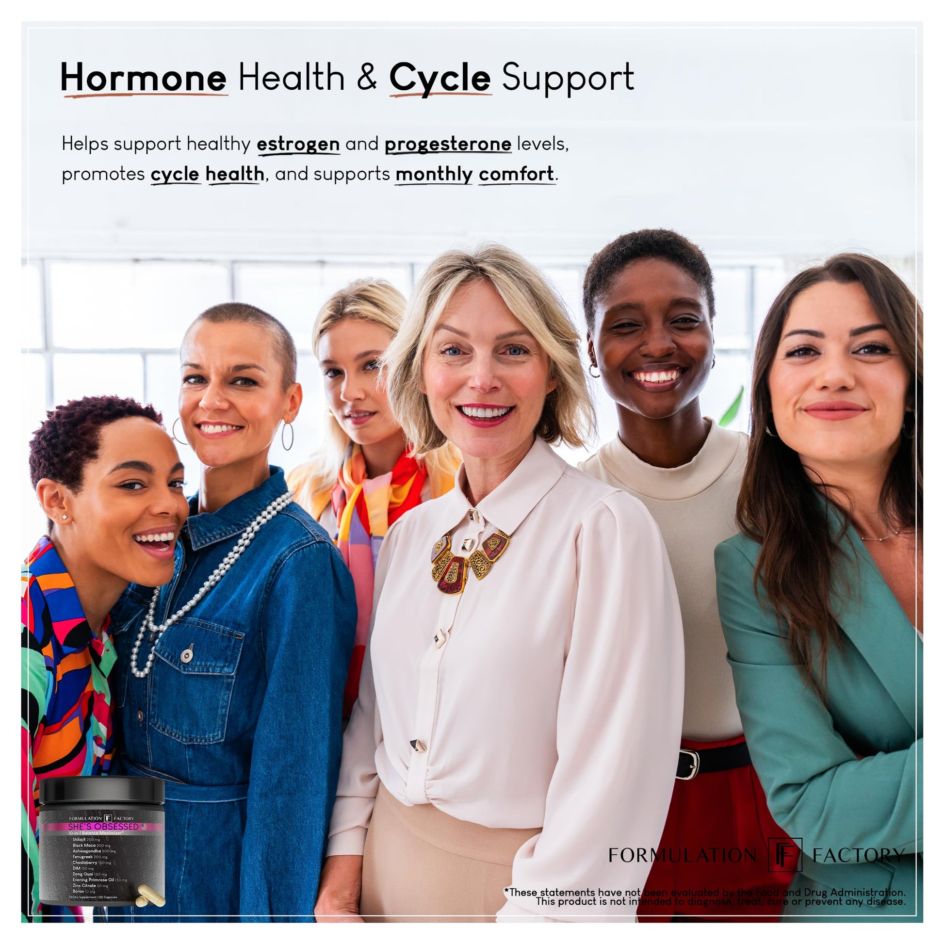 Formulation Factory She's Obsessed: 10-in-1 Hormone Balance Maximizer with Shilajit, Maca, Ashwagandha, DIM, Dong Quai, Zinc & More for Vitality & Balance – 120 Capsules 2 Months - Medaid International