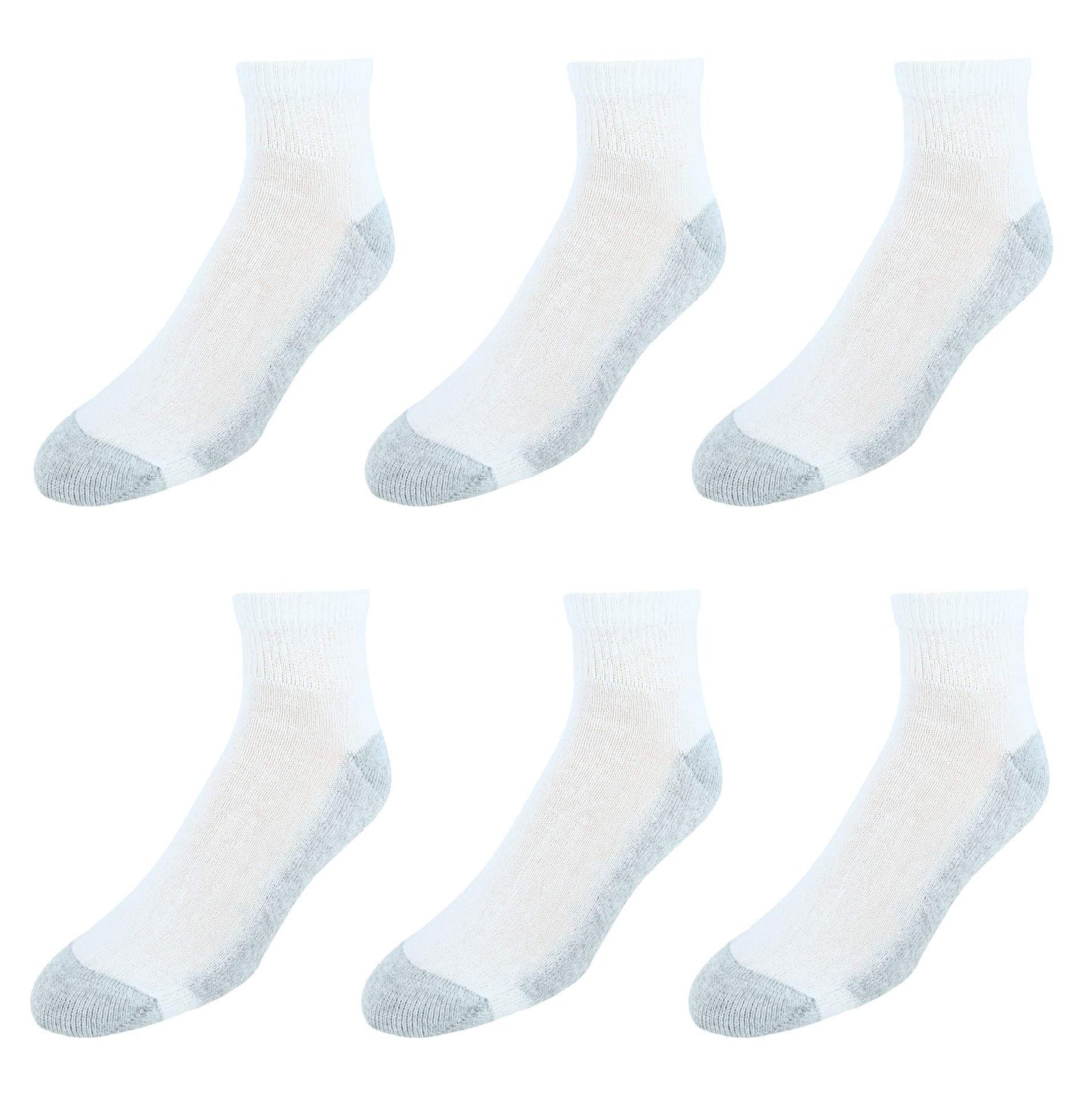 Hanes mens Double Tough Ankle 6-pair Pack, Available in Big & Tall Yoga Socks, White/Grey Foot Bottom, 6 12 US - Medaid International