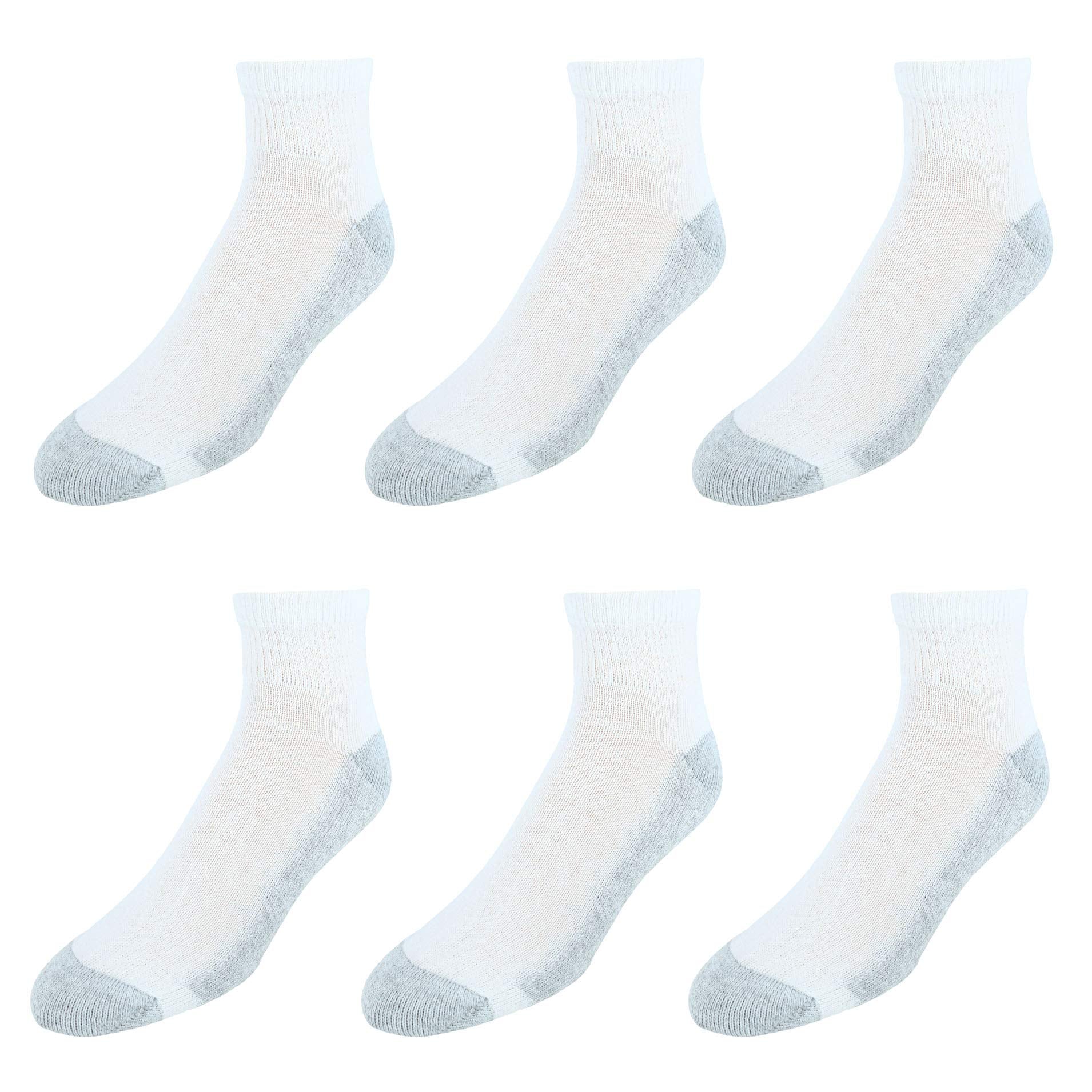 Hanes mens Double Tough Ankle 6-pair Pack, Available in Big & Tall Yoga Socks, White/Grey Foot Bottom, 6 12 US - Medaid International