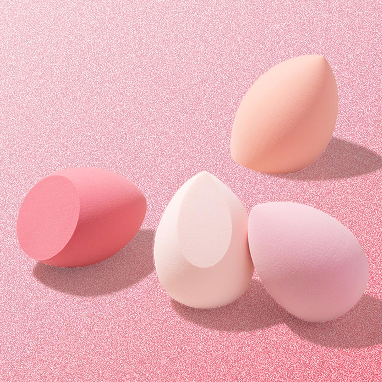 Makeup Sponges Set of 4 with Egg Case - Beauty Blender for Flawless Foundation Application with Cream, Powder, Liquid - Makeup Sponge Blender (Random Color) - Medaid International