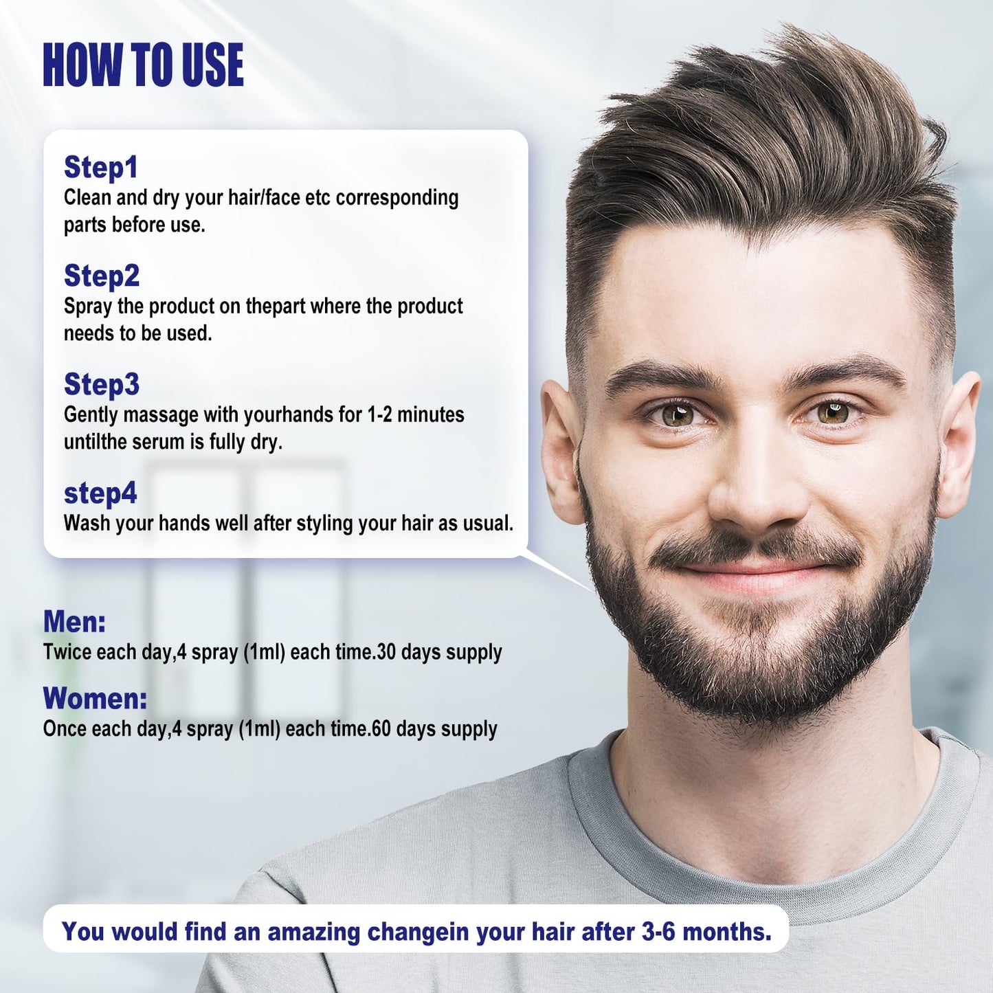 5% Minoxidil For Men And Women Hair Growth Spray - Hims Hair Regrowth Treatment For Stronger Thicker Longer Hair 2-3 Month Supply 100ml(3.38oz) - Medaid International