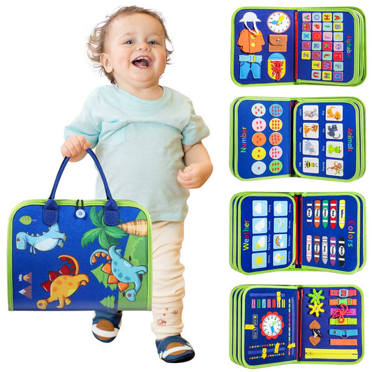 Winblo Toddler Busy Board - Montessori Toys for Toddler Boy Birthday Gift, Educational Learning Sensory Busy Book for Toddler Boys, Toddlers Activities Travel Toys for Airplane Car - Medaid International