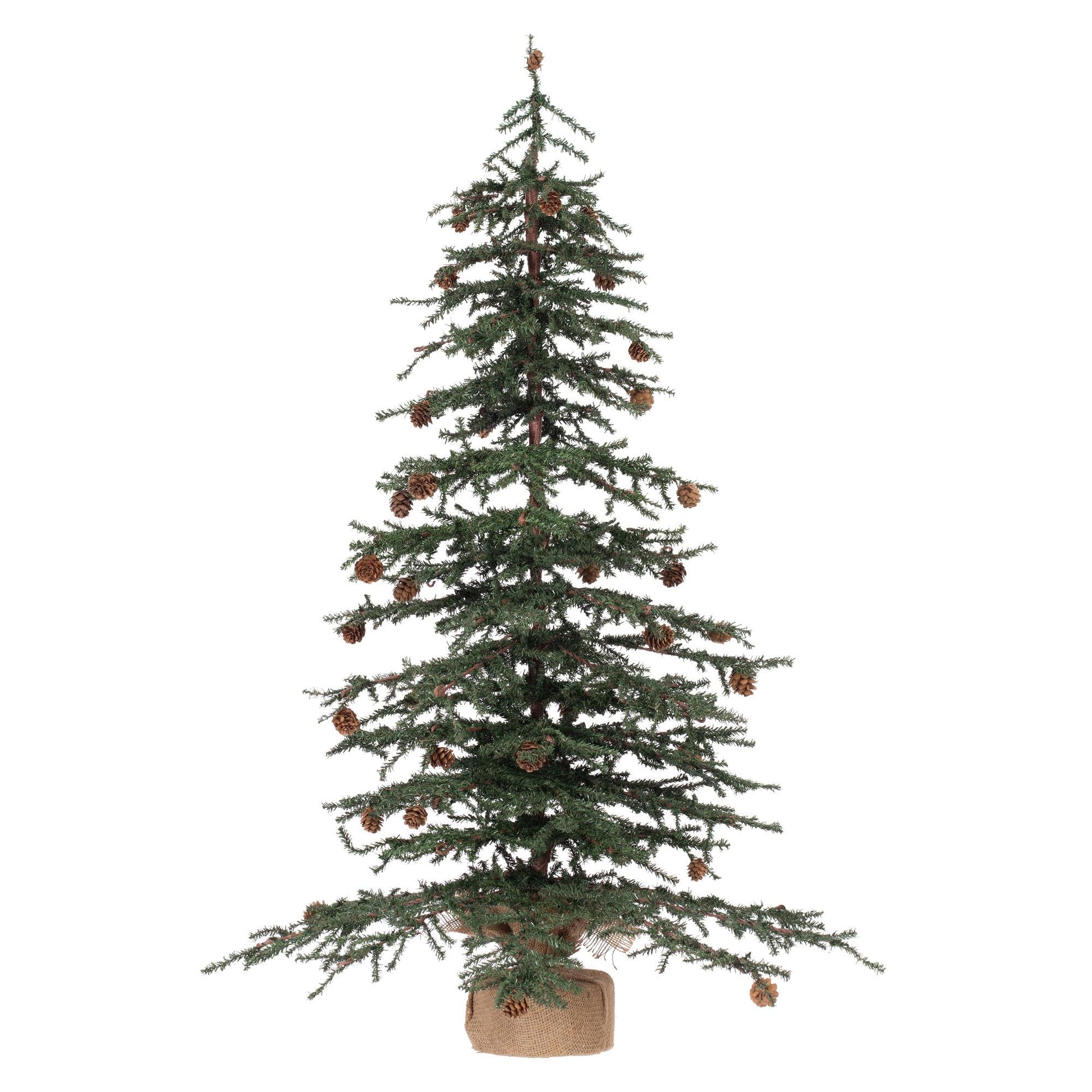 Vickerman 42" Caramel Pine Artificial Christmas Tree Unlit- Featuring 1241 PVC Tips - Pine Cone Accented - Seasonal Indoor Home Decor with Decorative Burlap Base - Medaid International