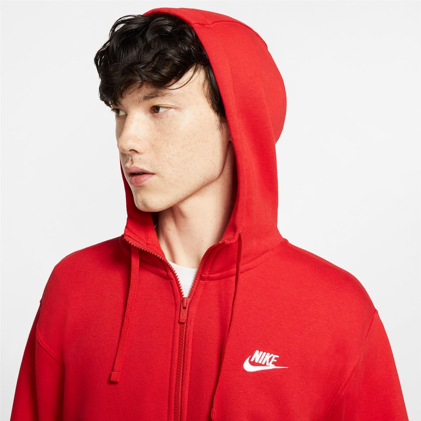 Nike Men's Sportswear Club Fleece Full Zip-Up Hoodie Men, University Red, M - Medaid International