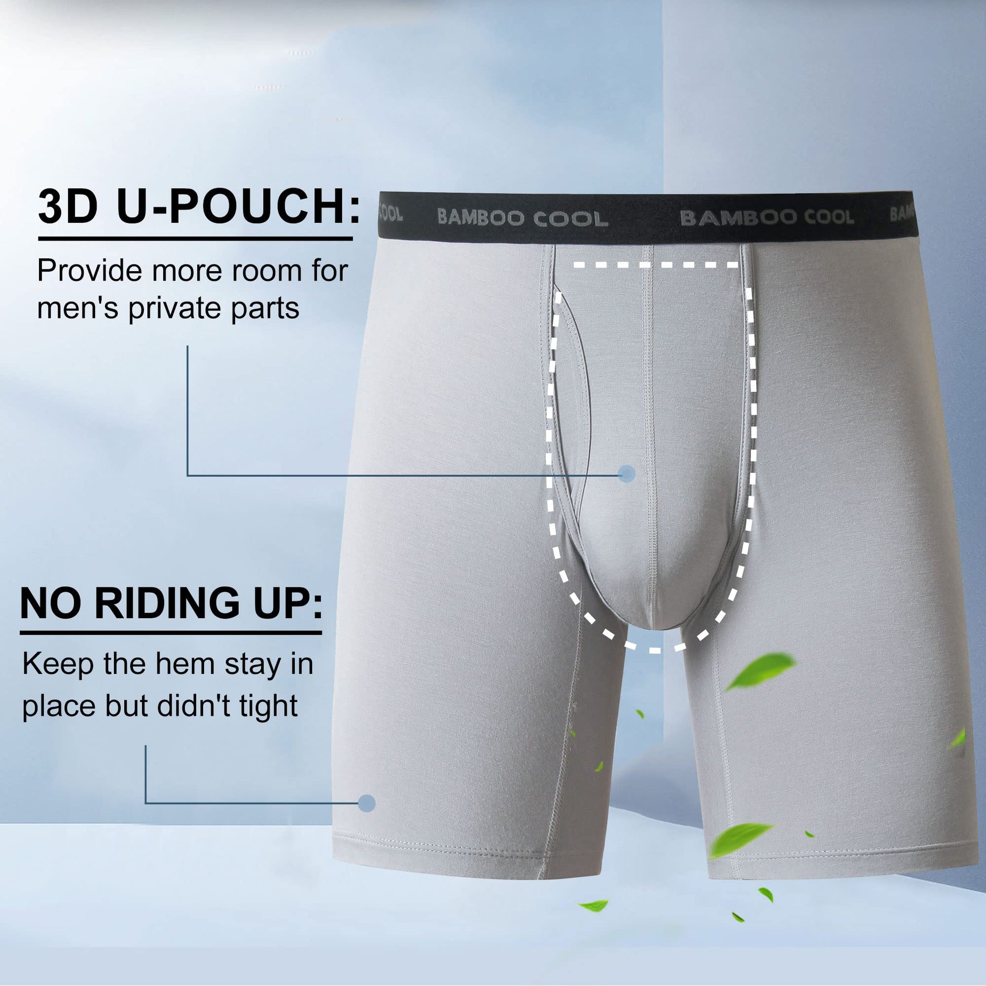 BAMBOO COOL Men's Ultra Breathable Underwear,No Riding Up Boxer Briefs with ComfortFlexible Waistband,Multipack - Medaid International