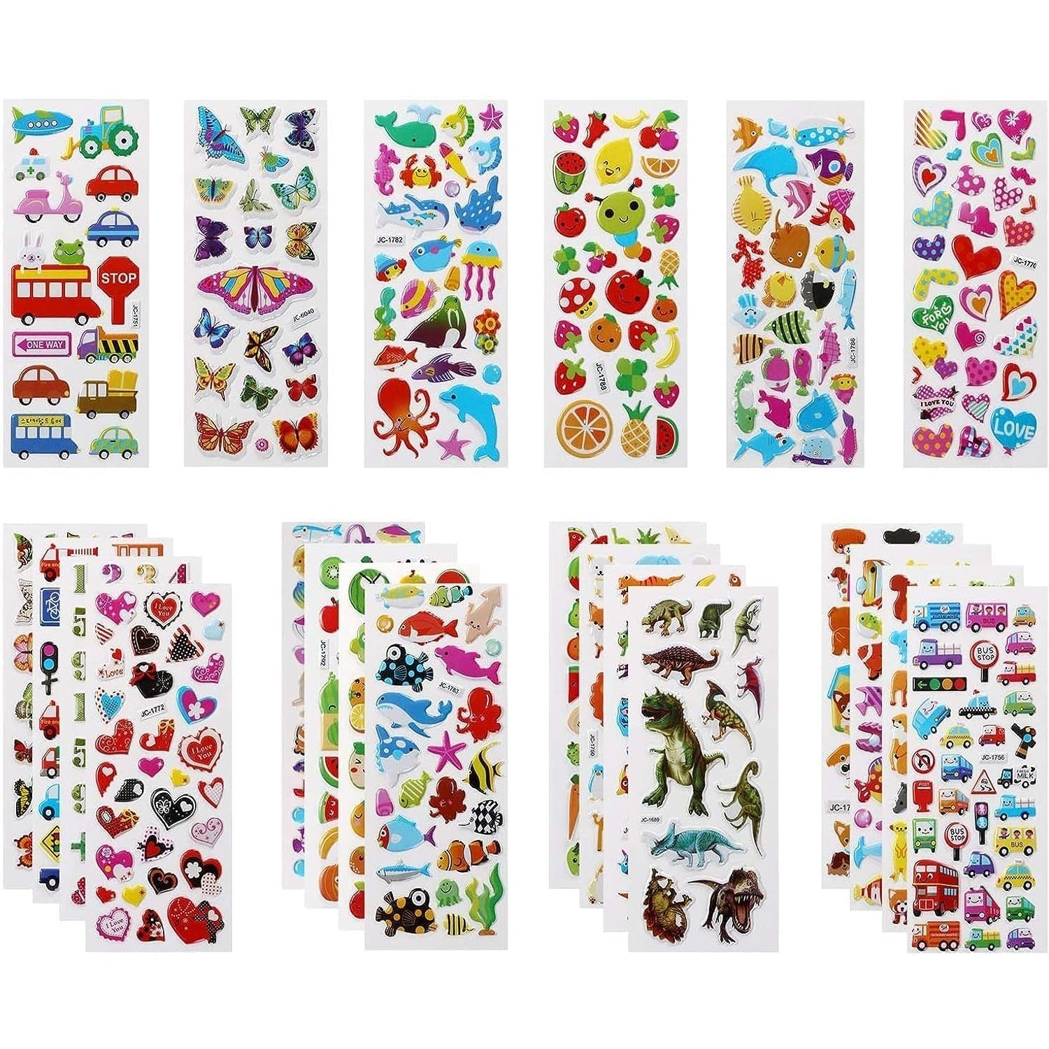 Mumoo Bear 3D Stickers for Kids Puffy Stickers 550+ Children Stickers 22 Variety Sheets for Rewarding Gifts Scrapbooking Including Animals, Fish, Dinosaurs, Numbers, Fruits, Trucks, Butterfly and More - Medaid - Lebanon