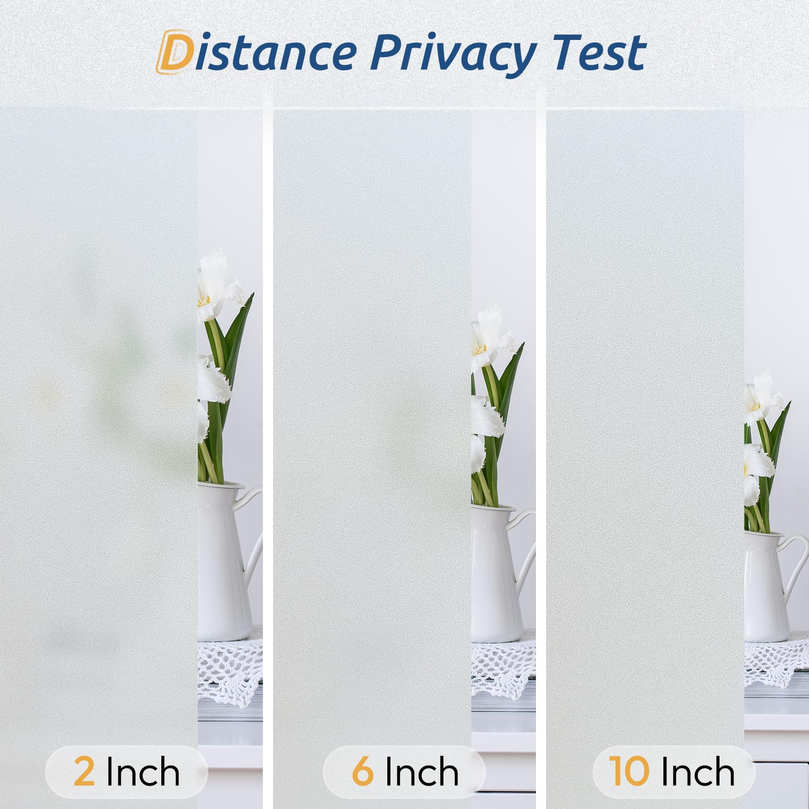 rabbitgoo Window Privacy Film, Frosted Glass Window Clings, Static Cling UV Heat Blocking Door Stickers for Home Bathroom, Removable Indoor Decal Coverings Day and Night, Pure, 17.5 x 78.7 Inches - Medaid International