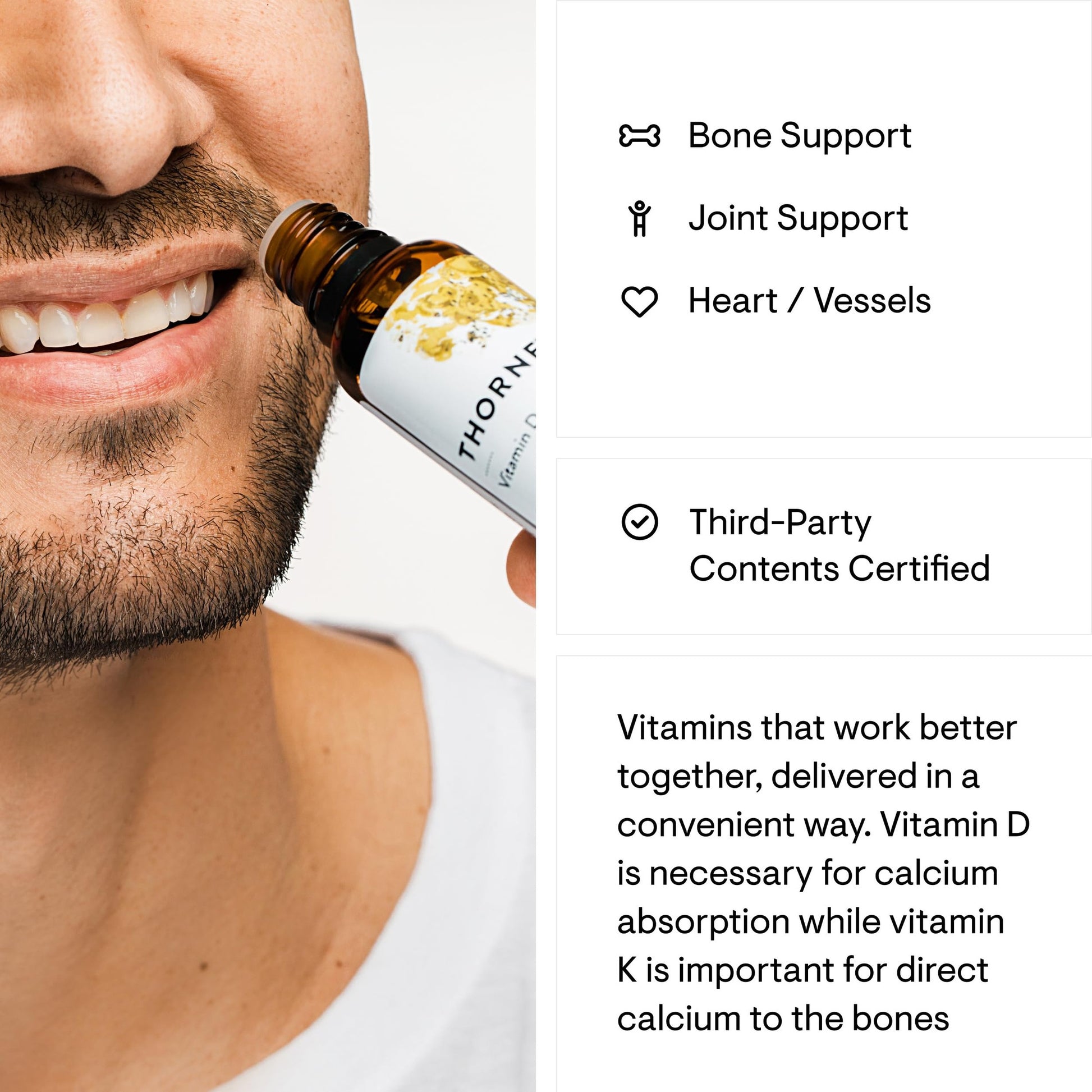 THORNE - Vitamin D + K2 Liquid with a metered Dispenser - Vitamins D3 and K2 to Support Healthy Bones and Muscles* - 1 Fl Oz (30 ml) - 600 Servings - Medaid International