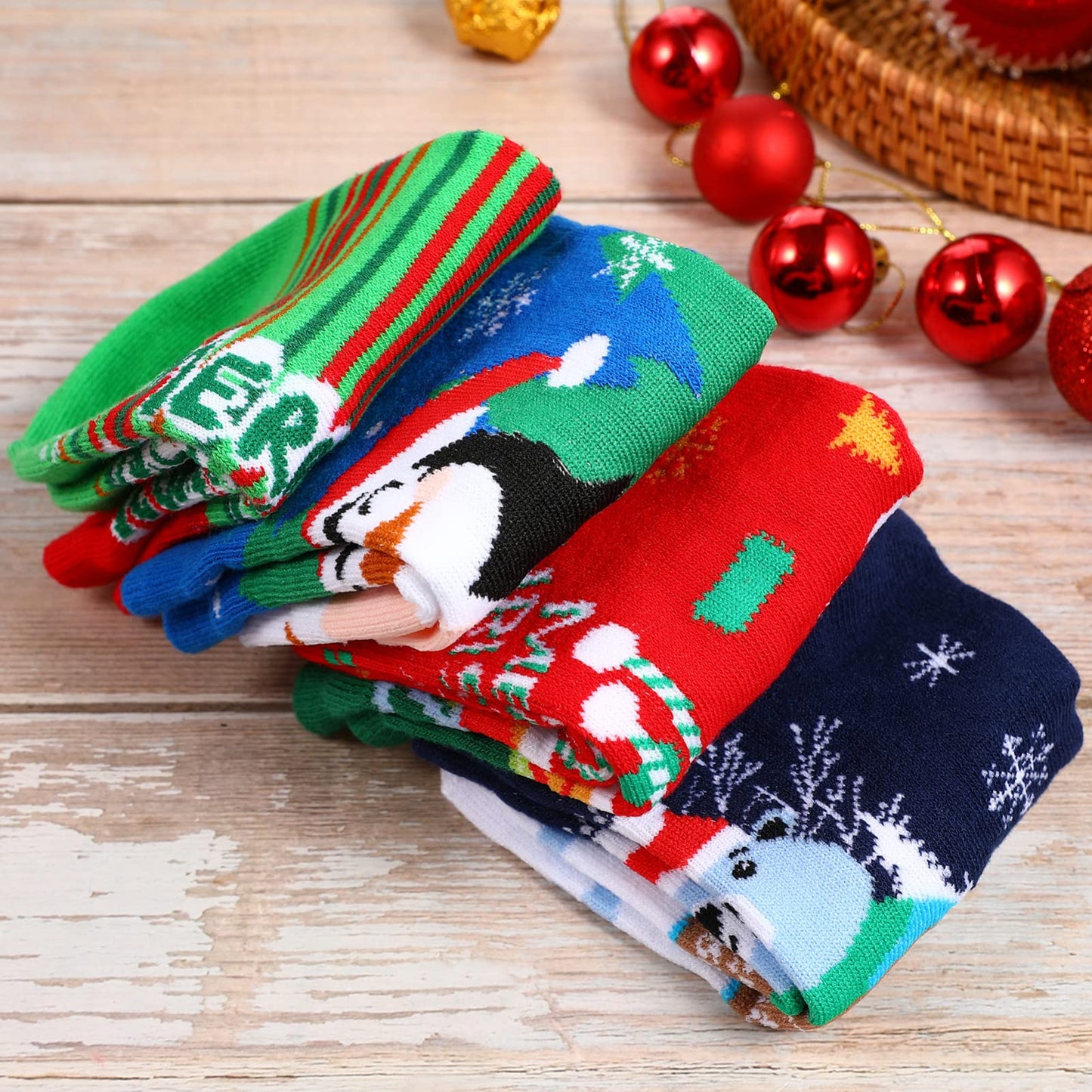 12 Pairs Women Christmas Socks Christmas Winter Warm Cozy Socks Adult Christmas Holiday Socks Cotton Christmas Cartoon Socks Xmas Warm Winter Socks- Christmas Advent Stocking In Box - Medaid International