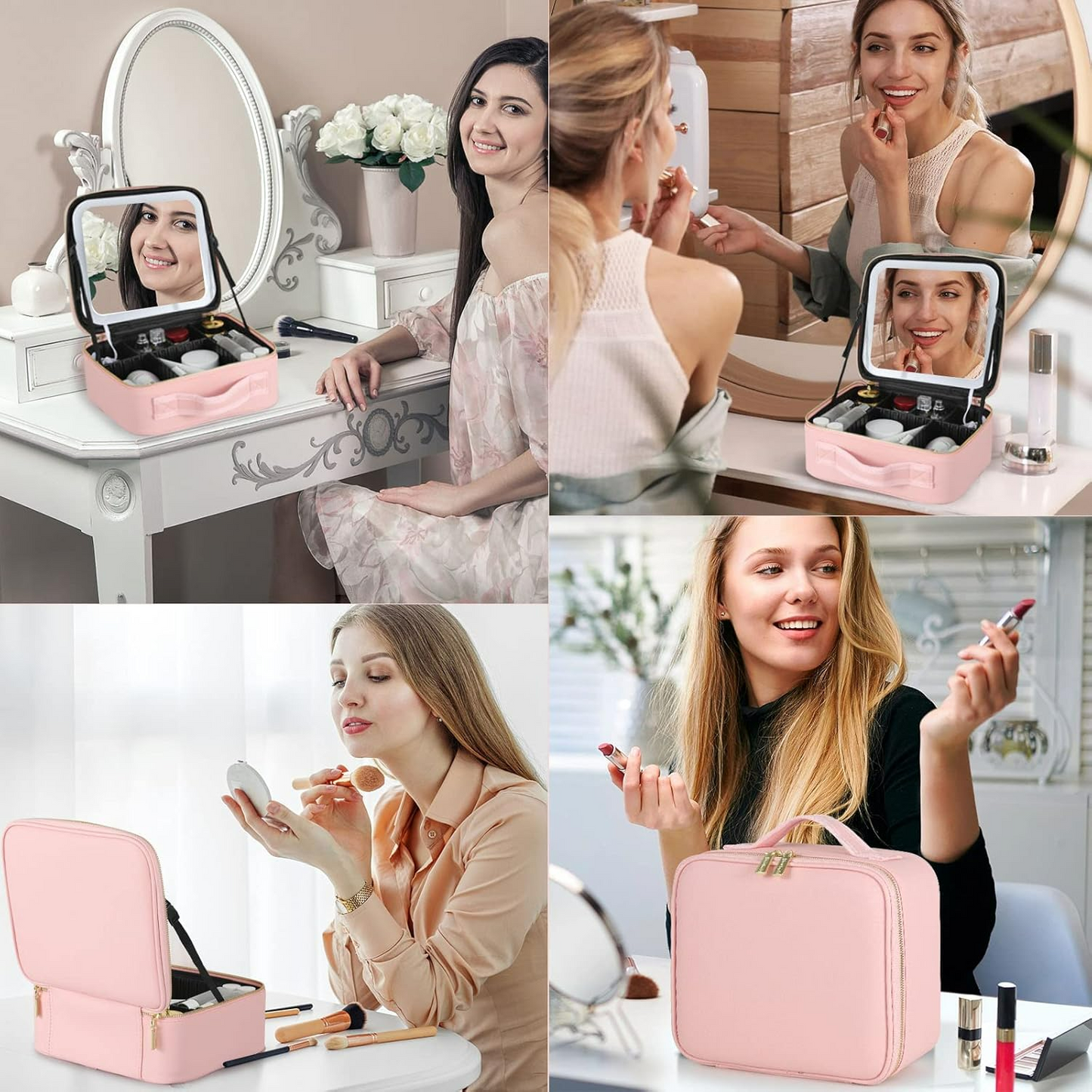 Adjustable Light Make up Bag with Mirror LED Light - Medaid International