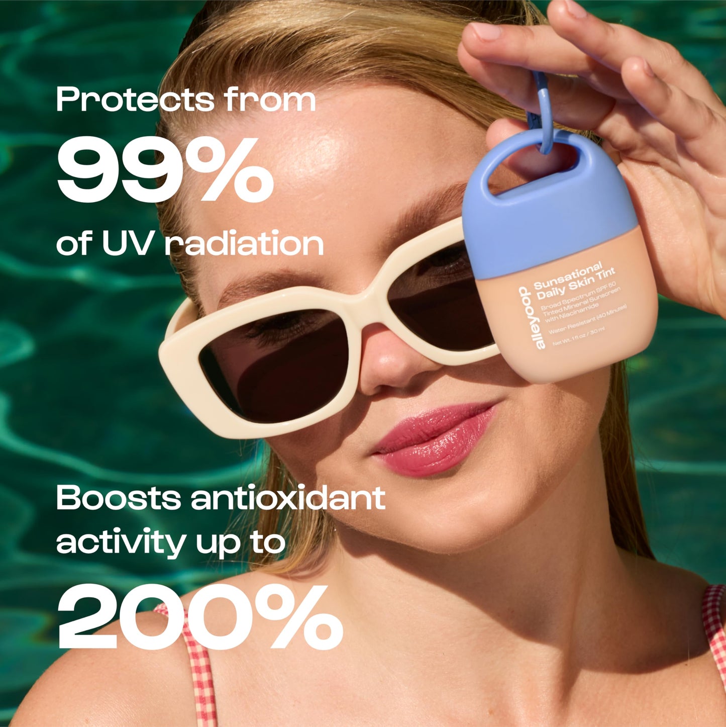Alleyoop Sunsational Tinted Moisturizer SPF 50 for Face Broad Spectrum – 100% Mineral Face Sunscreen with Jojoba, Hydrating & Soothing Tinted Sunscreen, Vegan & Cruelty-Free (Solar) - Medaid International