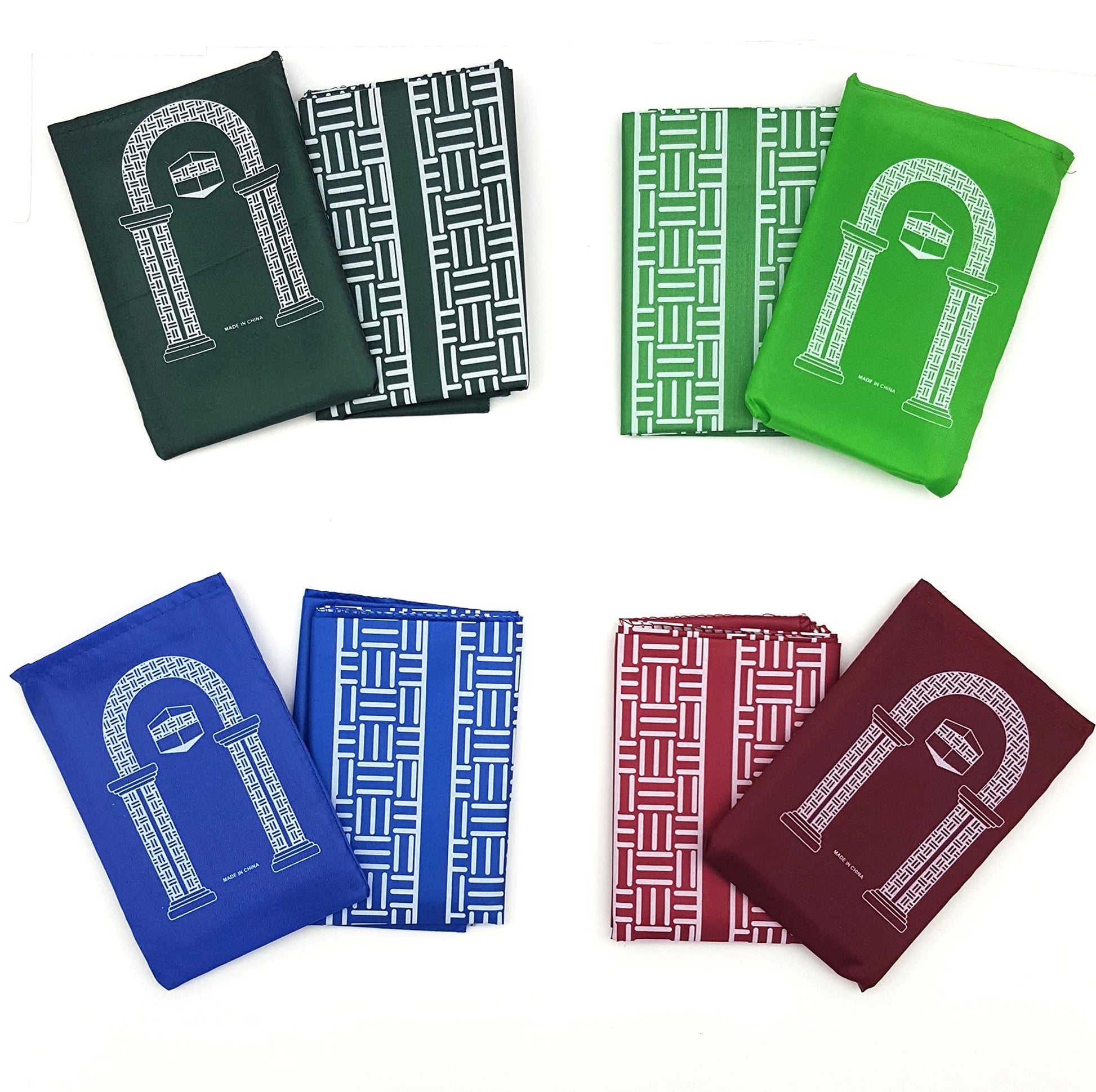 8 Pcs Mini Pocket Portable Travel Prayer Praying Rug Mat Namaz Carpet Islamic Muslim Gebetsteppich Musallah Foldable Waterproof Assortment, 5.2X4X2.2In, 123 E mats No zipper - Medaid International