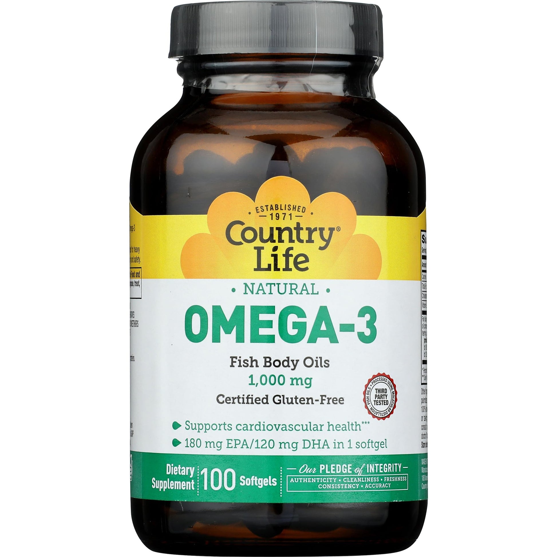 Country Life Omega 3 Fish Oil 1000 Mg, 100 Ct - Medaid International