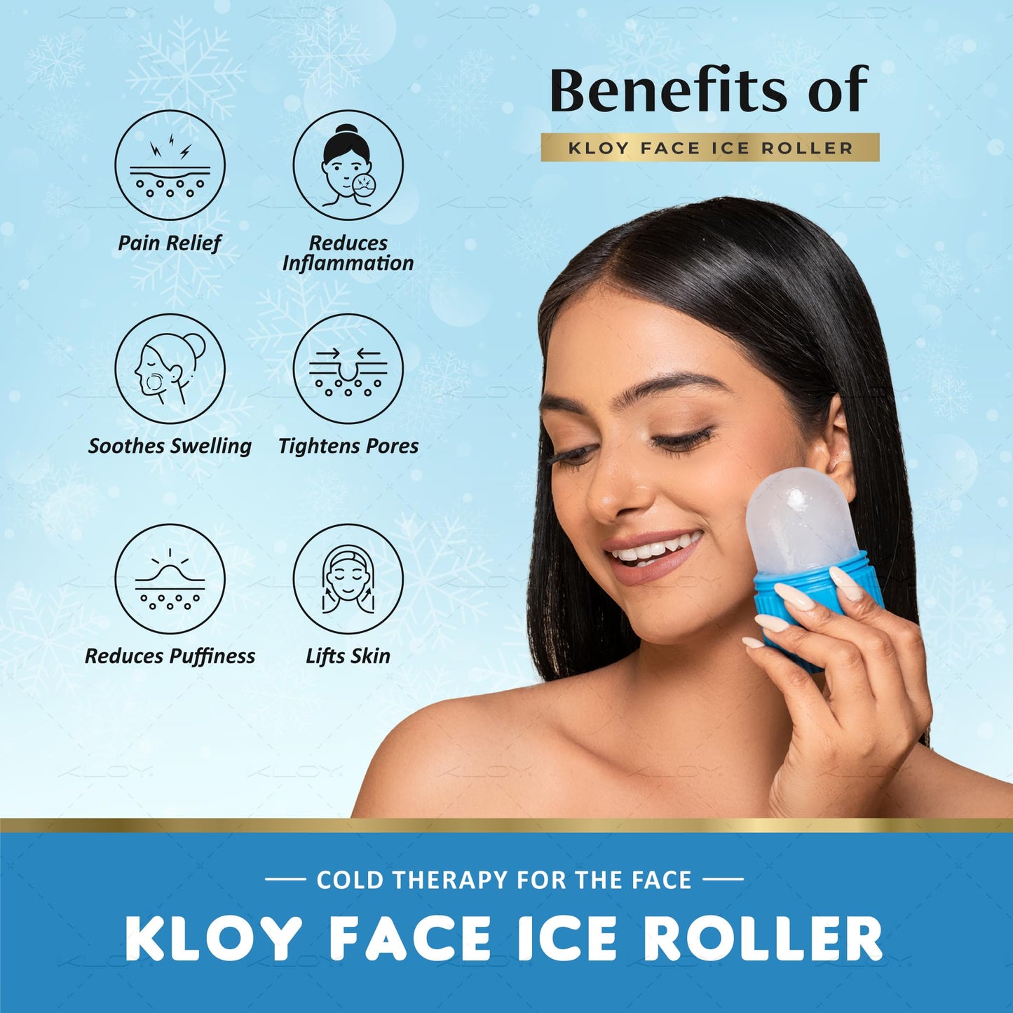 KLOY Ice Roller For Face, Neck And Body | For Puffy Eyes And Facial Skin Care, Ice Facial Cube (Random Color) - Medaid International