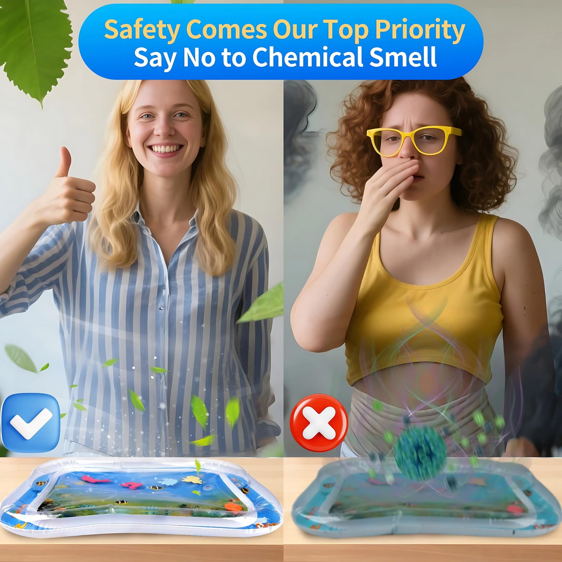 Shoping Solutions LLC Inflatable Tummy Time Water Mat for Babies – Sensory Activity Mat for Infants (3-24 Months), Leakproof Baby Toy for Motor Skill Development - Medaid International