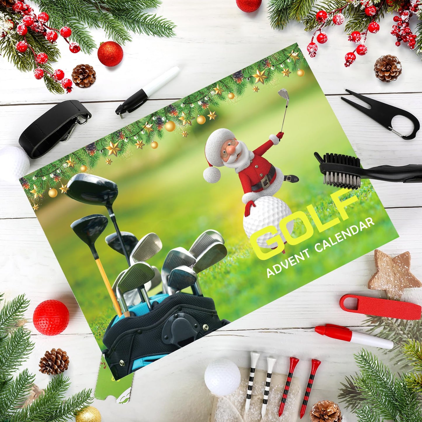 Golf Advent Calendar 2025 for Men, Christmas Countdown Calendar with 24 PCS Golf Surprises Novelty Golf Accessories Xmas Gifts for Adults Men Women Dad Husband Golf Lovers - Medaid International