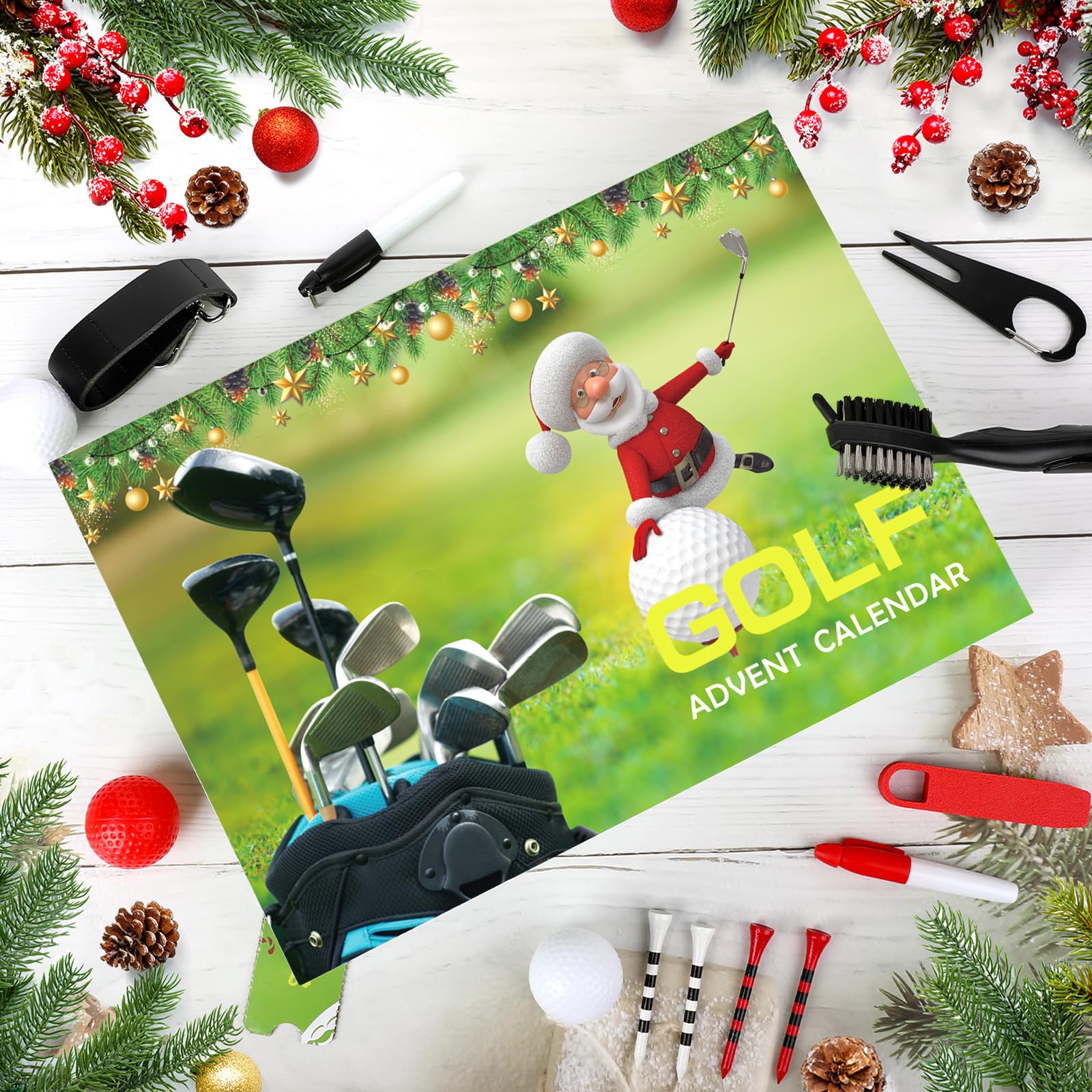 Golf Advent Calendar 2025 for Men, Christmas Countdown Calendar with 24 PCS Golf Surprises Novelty Golf Accessories Xmas Gifts for Adults Men Women Dad Husband Golf Lovers - Medaid International