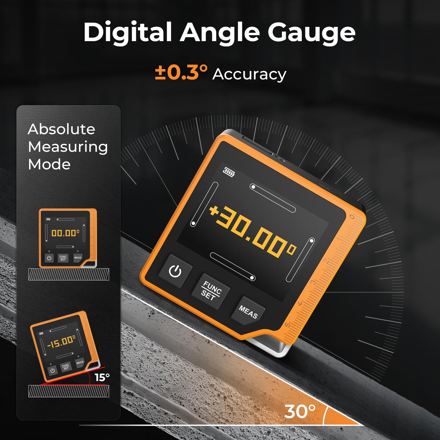 Laser Measuring Tool, 262ft Laser Measure with Digital Angle Finder & Level, Rechargeable Laser Measurement Tool with 2.4'' Color Backlit Display, 6 Units Ft/in/M, Length/Area/Volume/Pythagorean Mode - Medaid International