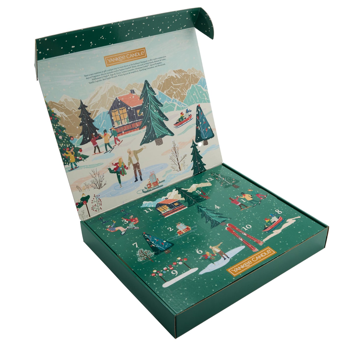 Yankee Candle Signature Votive Mini Jars 12 Days of Christmas Candle Advent Calendar Variety Pack, Natural Soy Wax Blend with Natural Fiber Wick, 1.3 OZ Glass Jar (Pack of 12) - Medaid International