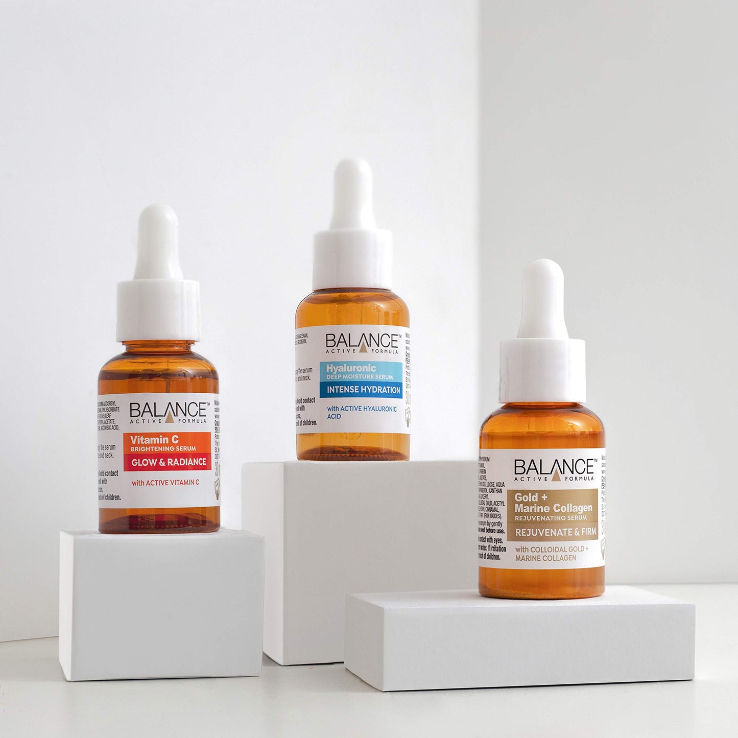 Balance Active Formula The Mighty Three (3 x 30ml) – breakthrough active ingredients for visible results. Three targeted serums that you can layer together or use individually. - Medaid International
