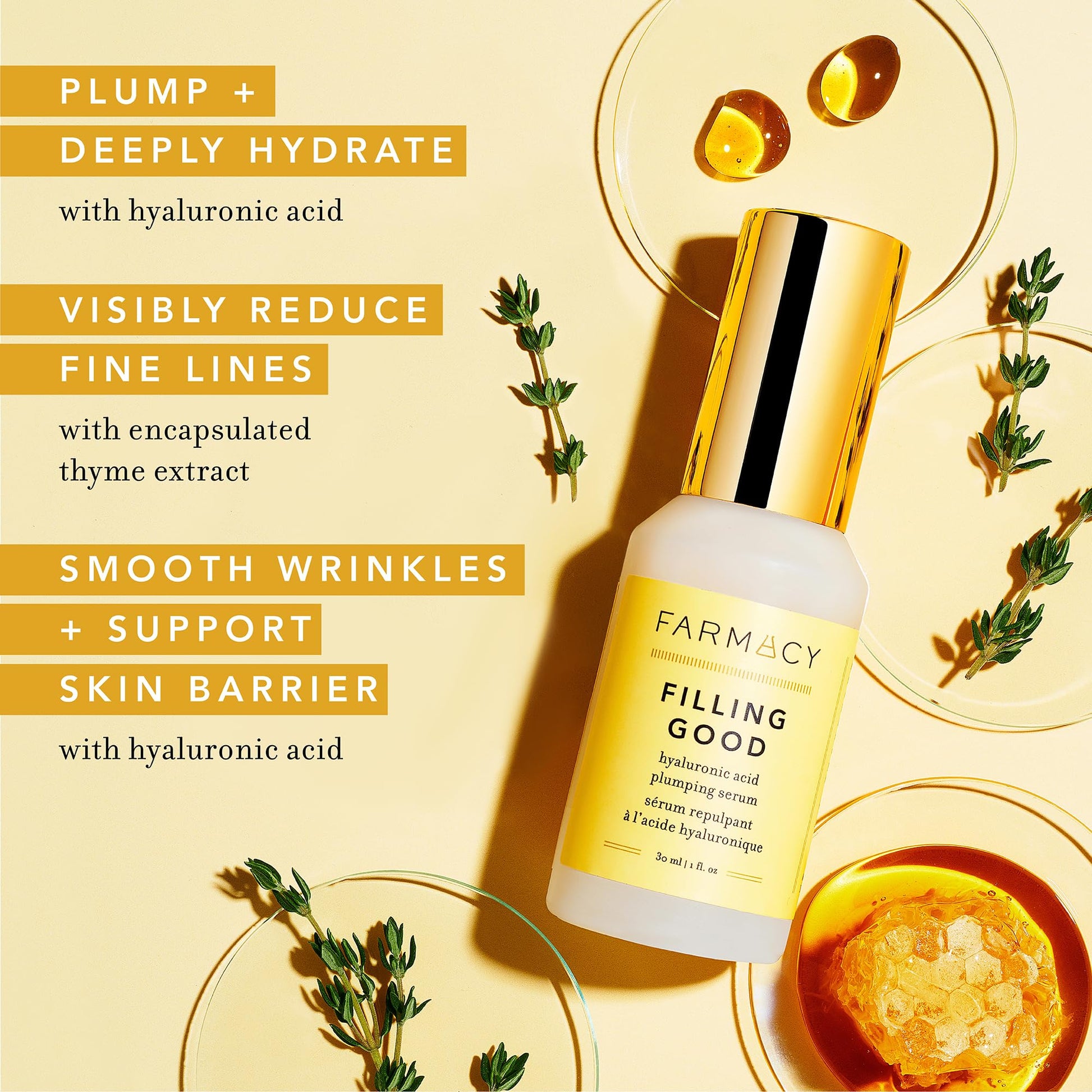 Farmacy Hyaluronic Acid Serum for Face - Filling Good Anti Aging Skin Care + Hydrating Face Serum - Plumping + Smoothing Wrinkle Serum to Visibly Firm Skin for a Youthful Complexion (30ml) - Medaid International