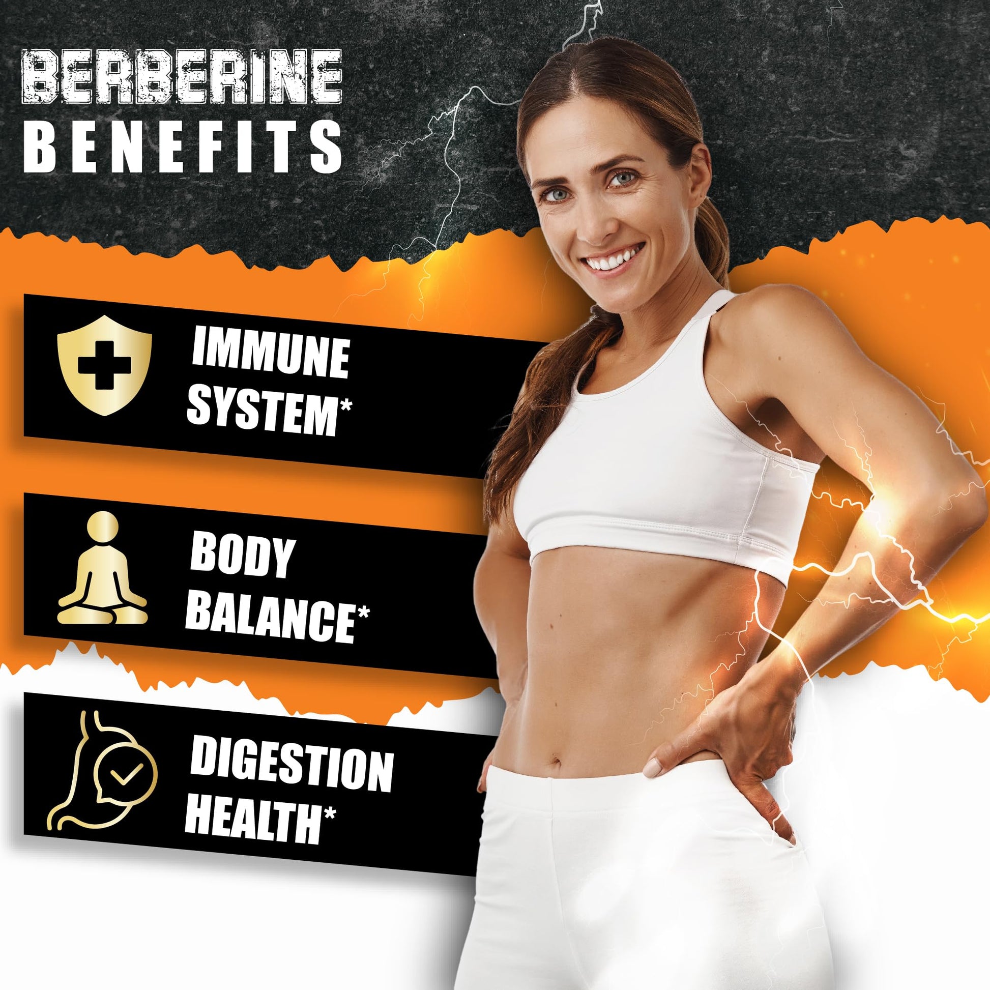 Berberine HCl Supplement, Ceylon Cinnamon and Turmeric Capsules, Green Tea and Bitter Melon Capsules - 120 Capsules for 2 Month Supply - Medaid International