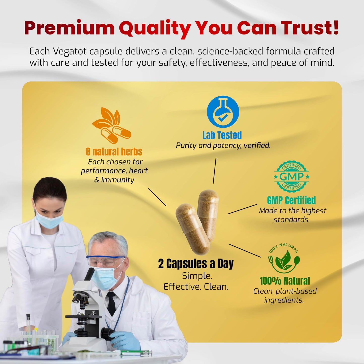 VEGATOT 𝟴 𝗜𝗡 𝟭 Testo Support - Boost Performance with Tongkat Ali, Panax Ginseng, Maca Root, Ashwagandha, Tribulus - Energy, Stamina, Circulation Support - Medaid International