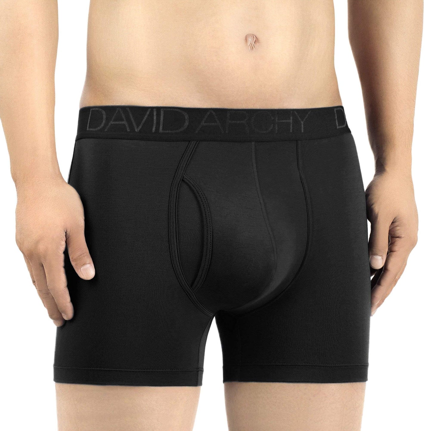 DAVID ARCHY Men’s Underwear Boxer Briefs Soft Comfortable Underwear Boxer Briefs for Men Breathable Moisture-Wicking 4 Pack (M, Black/Dark Gray - 5.5" in 4 Pack) - Medaid International