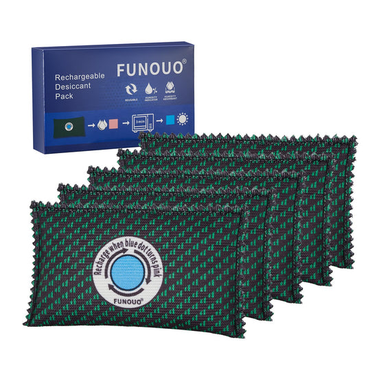 FUNOUO 100g Rechargeable Desiccant Pack of 5,Moisture absorbers for storage,Moisture absorbers Bag,Desiccant Dehumidifier bag,Dehumidifier for Home Closets,Gun Safe, and Cars - Medaid International