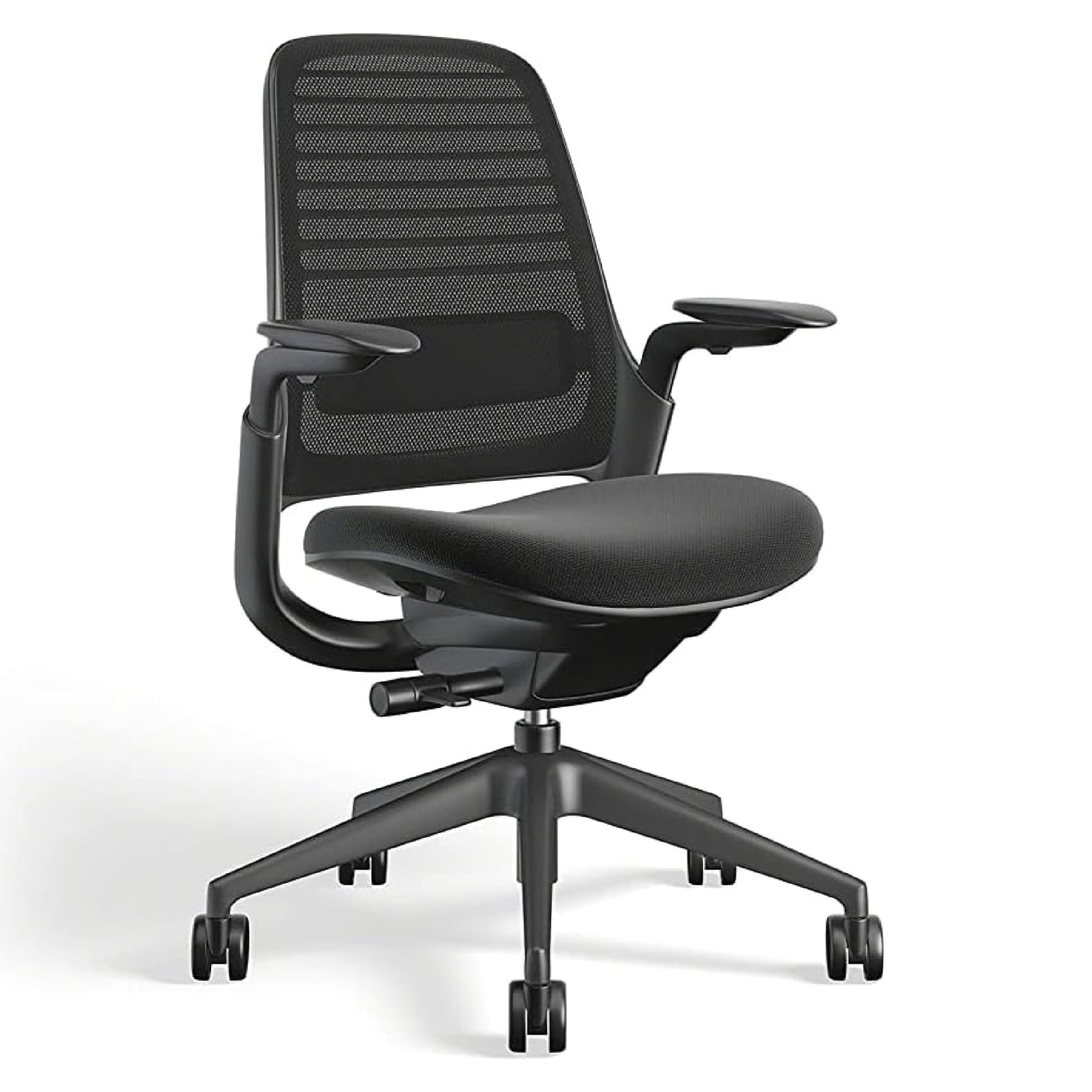 Steelcase Series 1 Office Chair - Ergonomic Work Chair with Wheels for Carpet - Helps Support Productivity - Weight-Activated Controls, Back Supports & Arm Support - Easy Assembly - Licorice - Medaid International
