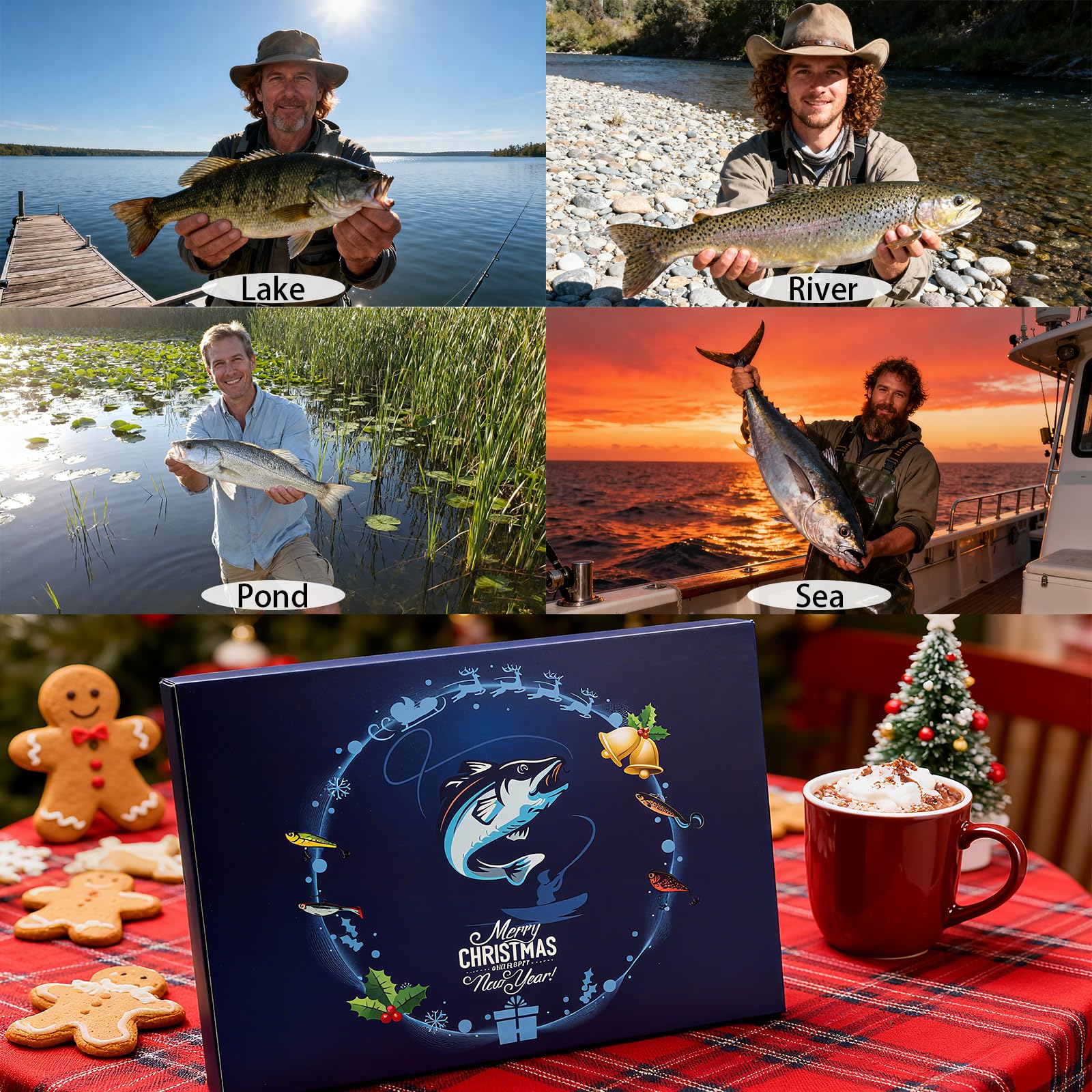 Fishing Lures Advent Calendar 2025, Advent Calendar Fishing Christmas Countdown, 24 Days Fishing Lure Xmas Surprise Gifts - Medaid International