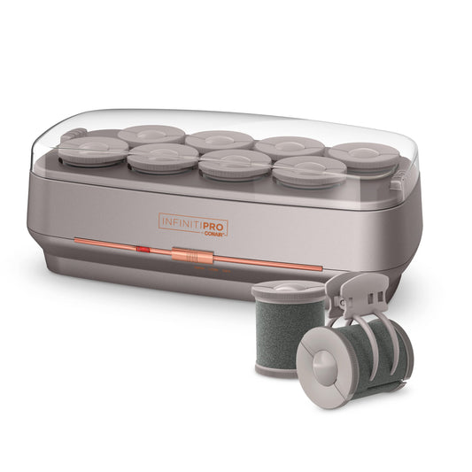 INFINITIPRO BY CONAIR Ceramic Flocked Hot Rollers for Long, Medium, and All Hair - Hair Curler - Hair Roller Clips Included - 2 inch Rollers - Medaid International