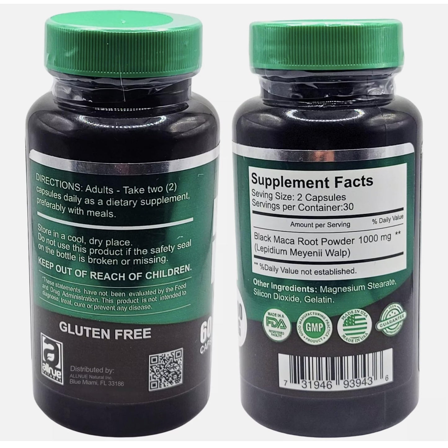 Todo Natural Consigue gluteos mas Grandes y fuertes con Maca XL capsulas naturales para aumentar el tamaño de Tus gluteos maca Black maca XL Xtreme,gluteos 1 Bottle 60 Capsules - Medaid International