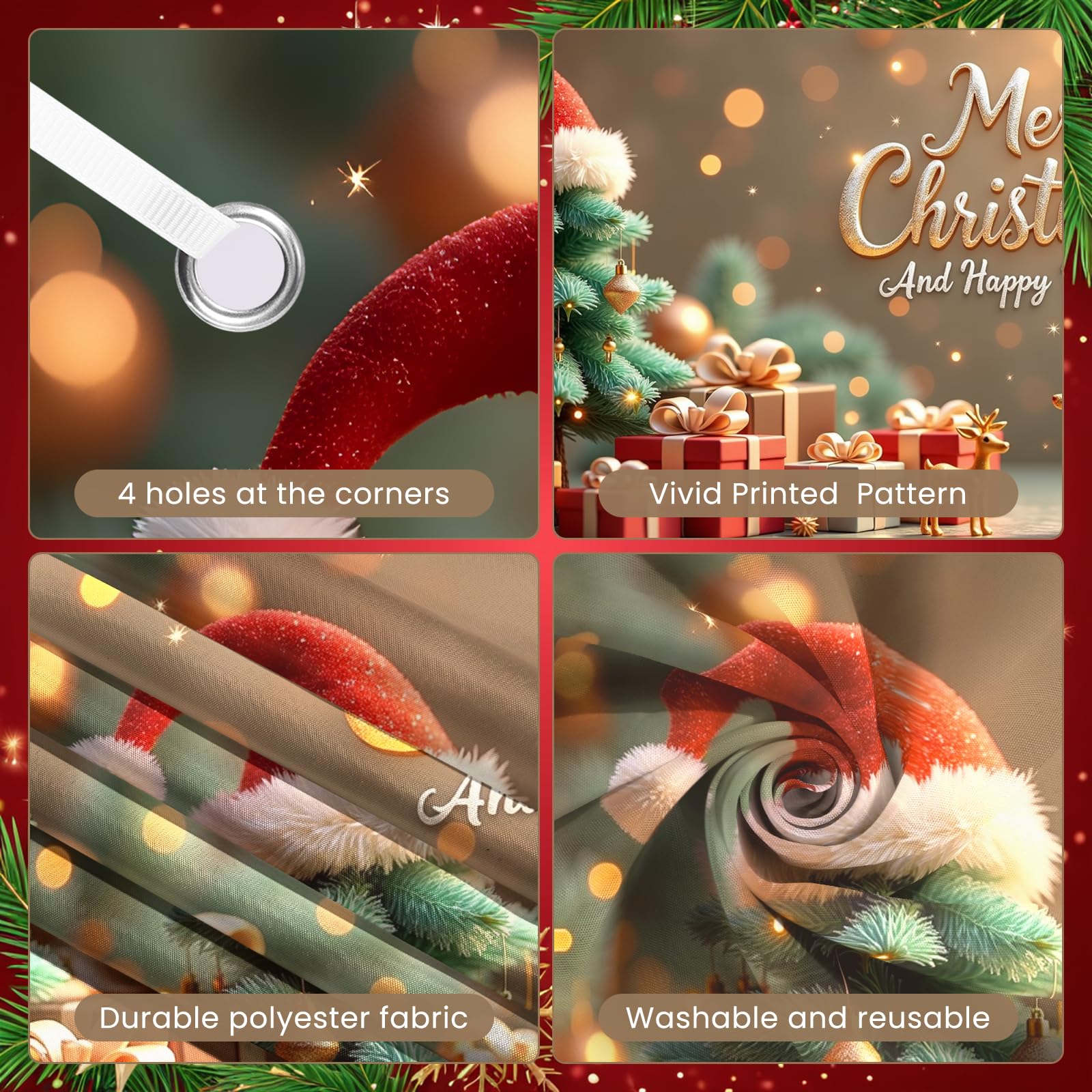 Christmas New Year Boxes Banner Christmas Tree Banner Festive Ornaments Reindeer Decoration for Holiday Decoration Party - Medaid International