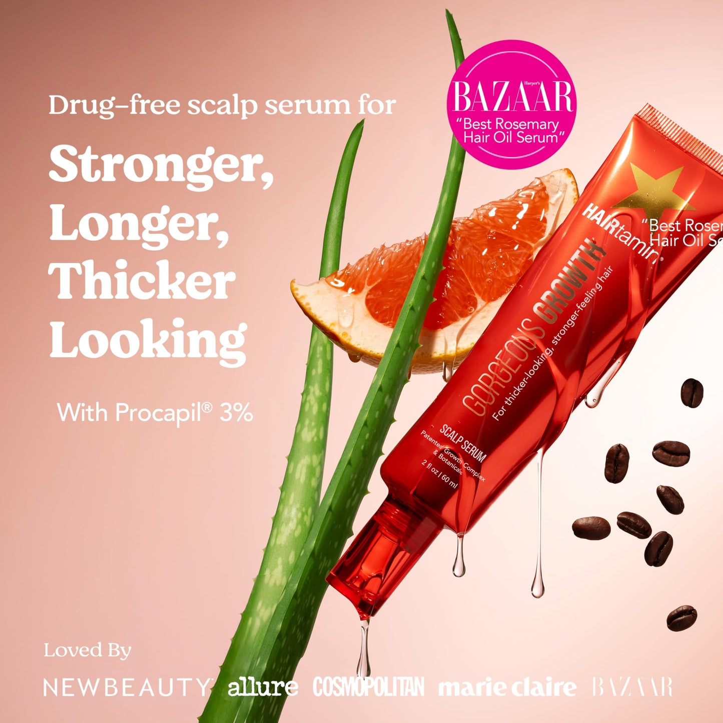 HAIRtamin Scalp Serum | Visibly Thicker, Nourished Hair and Healthy Scalp Treatment (Two Pack) - Medaid International