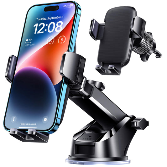 TICILFO Phone Mount for Car Phone Holder [Military-Grade Suction & Stable Clip] Car Phone Holder Mount Windshield Dashboard Air Vent Universal Automobile Mount Fit for All iPhone Android Smartphones - Medaid International