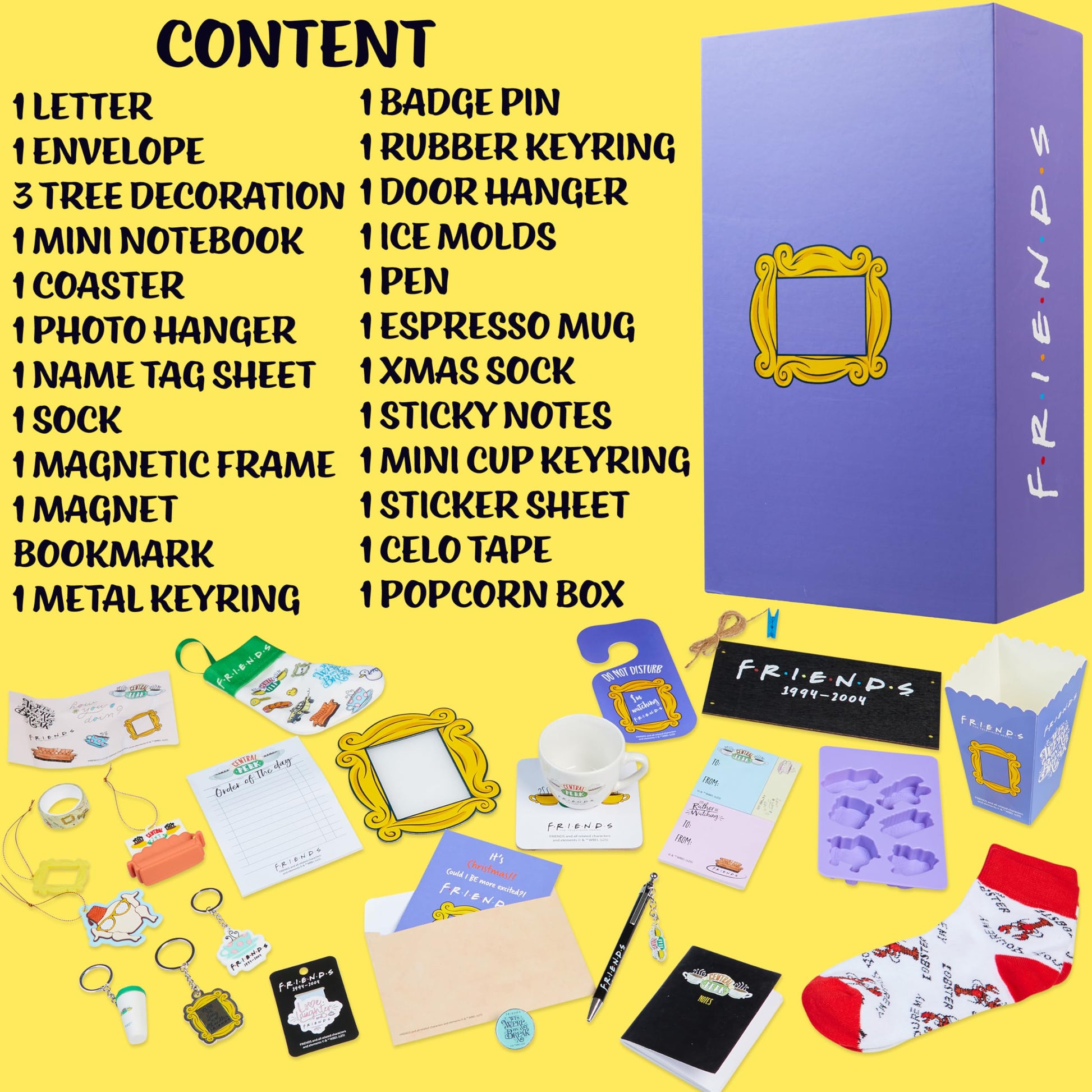 Get Trend Friends Advent Calendar 2025 for Women, Men with Espresso Mug Socks Key Ring Countdown Calendar Christmas Holiday Surprises Gifts for Adults - Medaid International